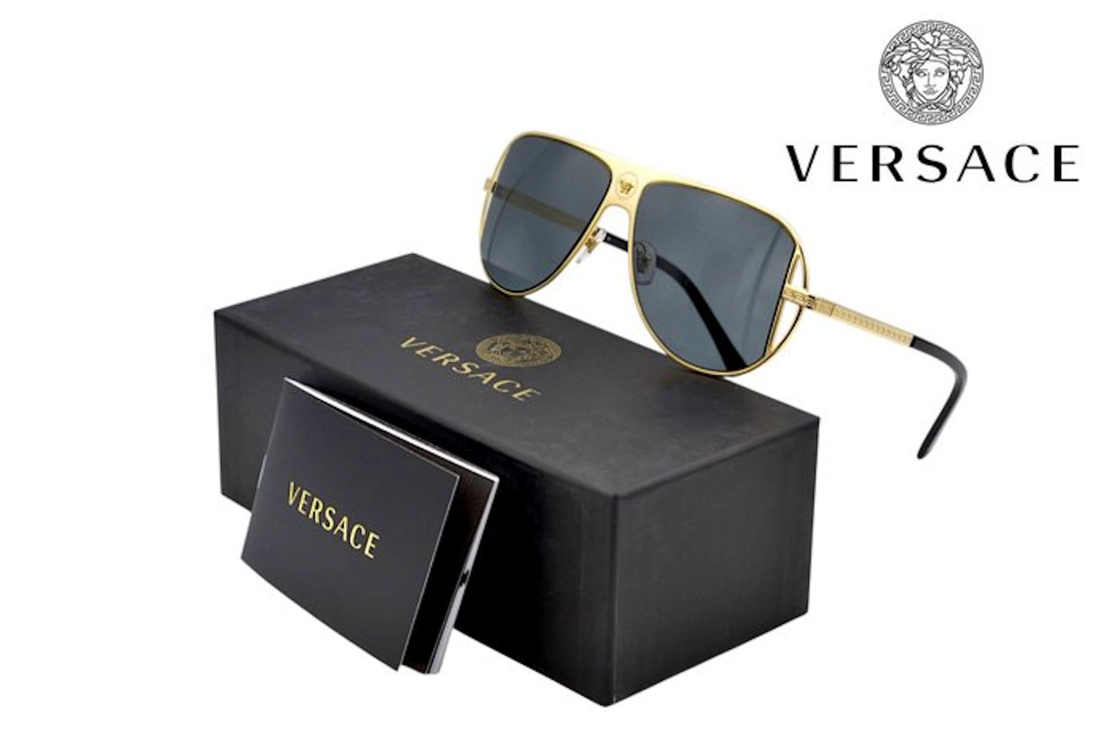Versace - VE2212 Gold - Made in Italy - Exclusive Gold...