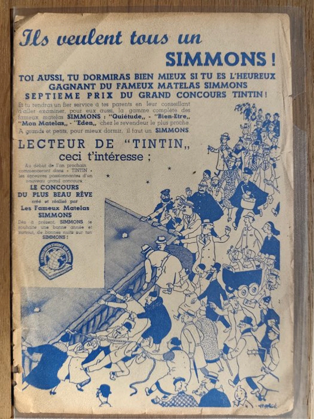 pub Tintin - Ils veulent tous un simmons - 1 Ex Libris...