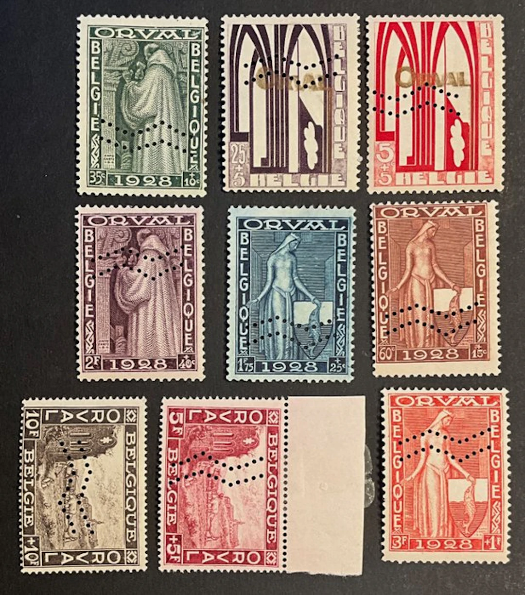 Belgium 1929 - First Orval with Sleeve Stripes - OBP 258A/266AA