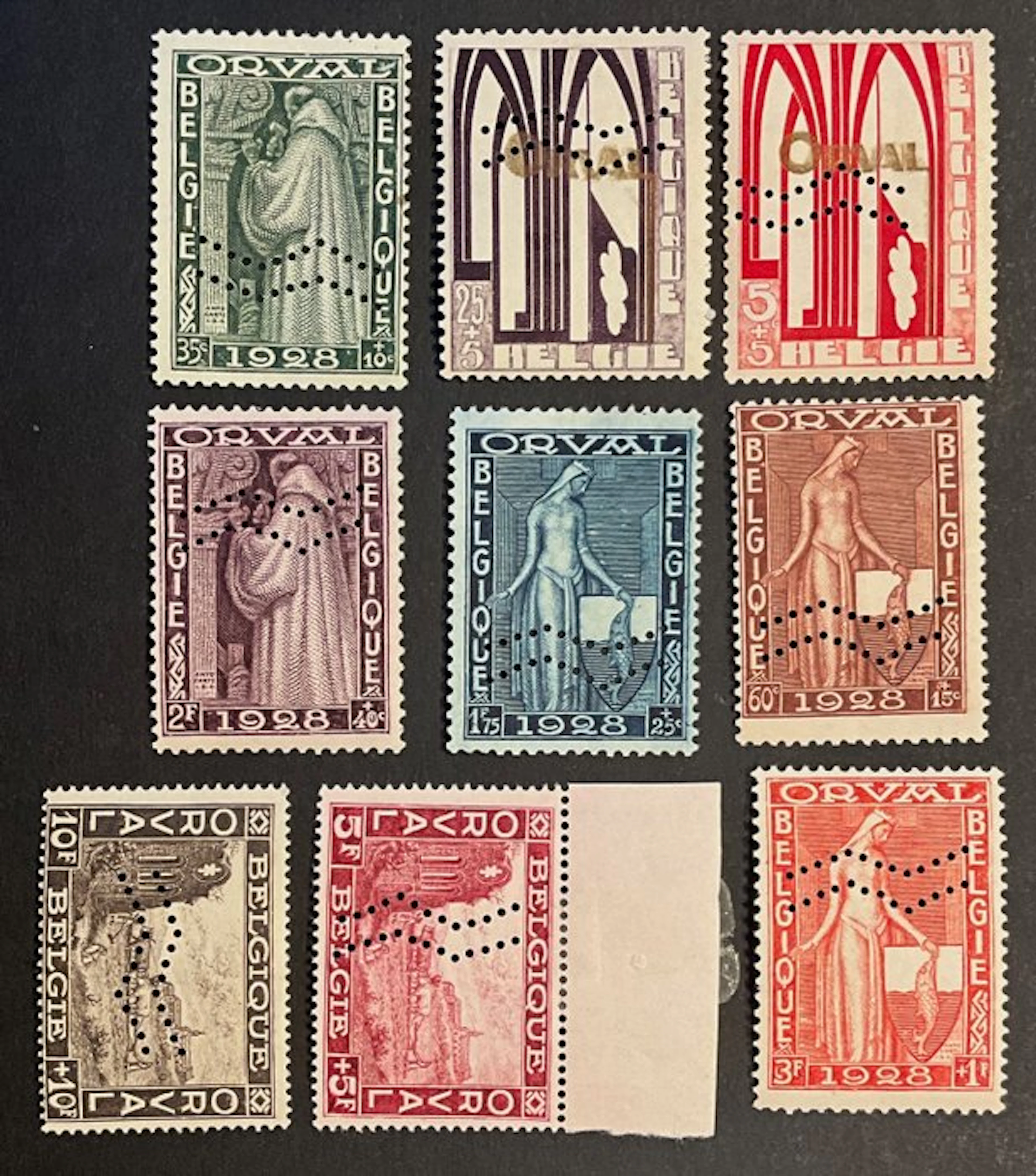 Belgium 1929 - First Orval with Sleeve Stripes - OBP 258A/266AA