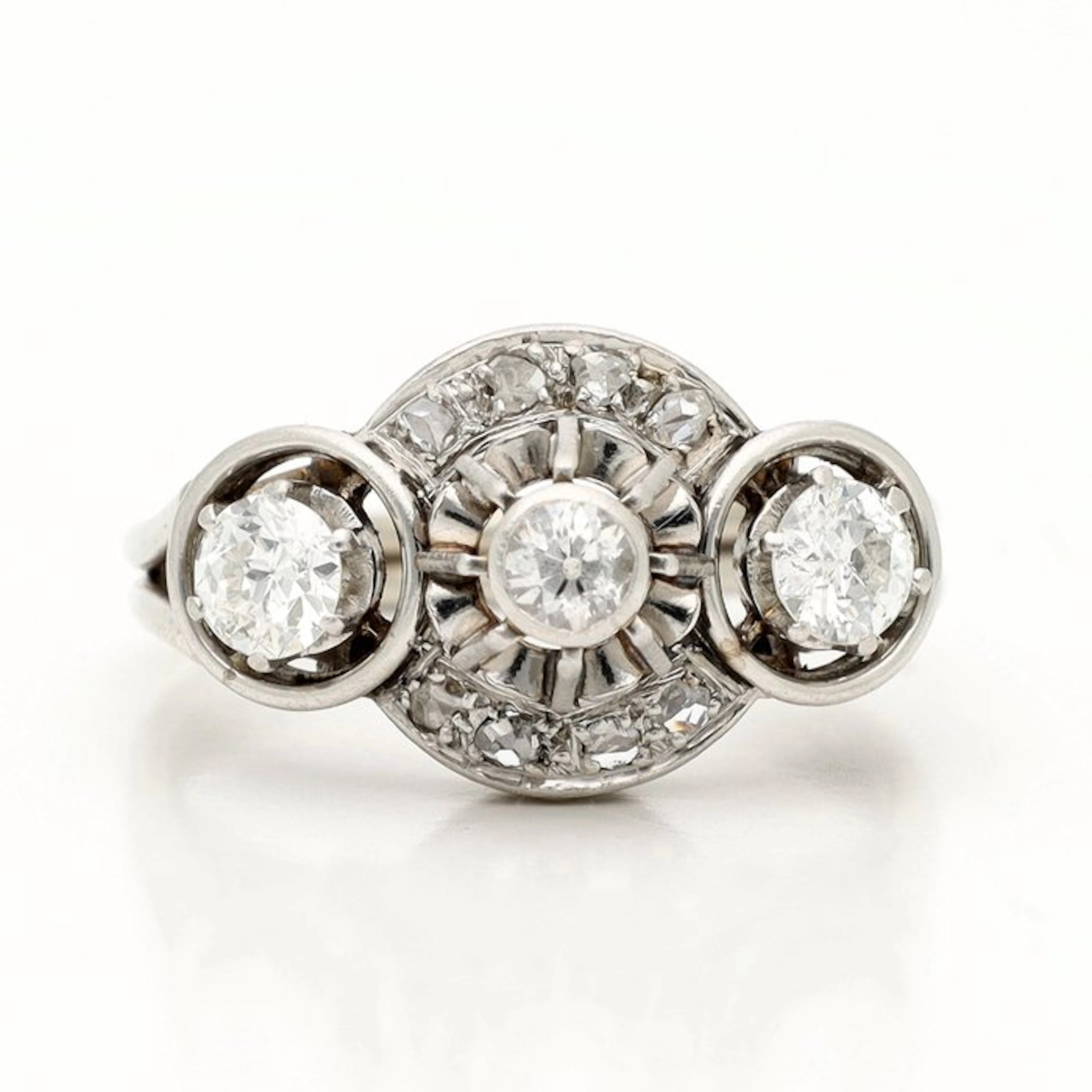 Ring - 18 kt. White gold Diamond (Natural) - Diamond