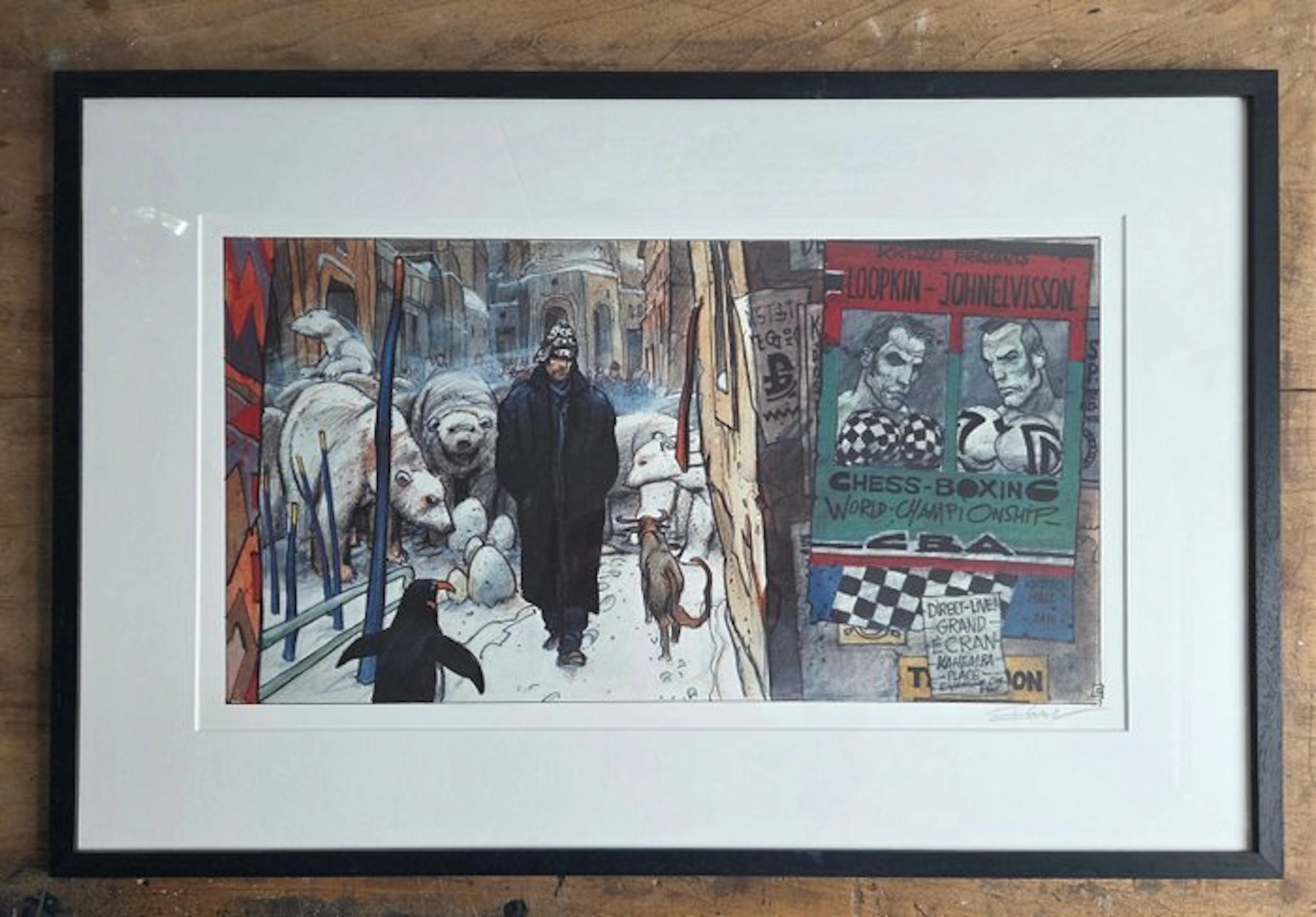 Enki Bilal - Offset Print - Chess Boxing