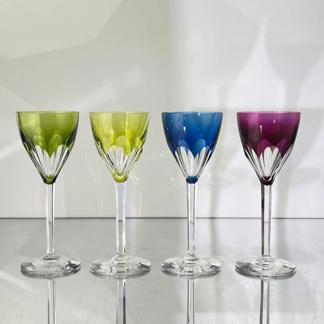 Val Saint Lambert - Drinking set (4) - Hand-Cut Crystal...