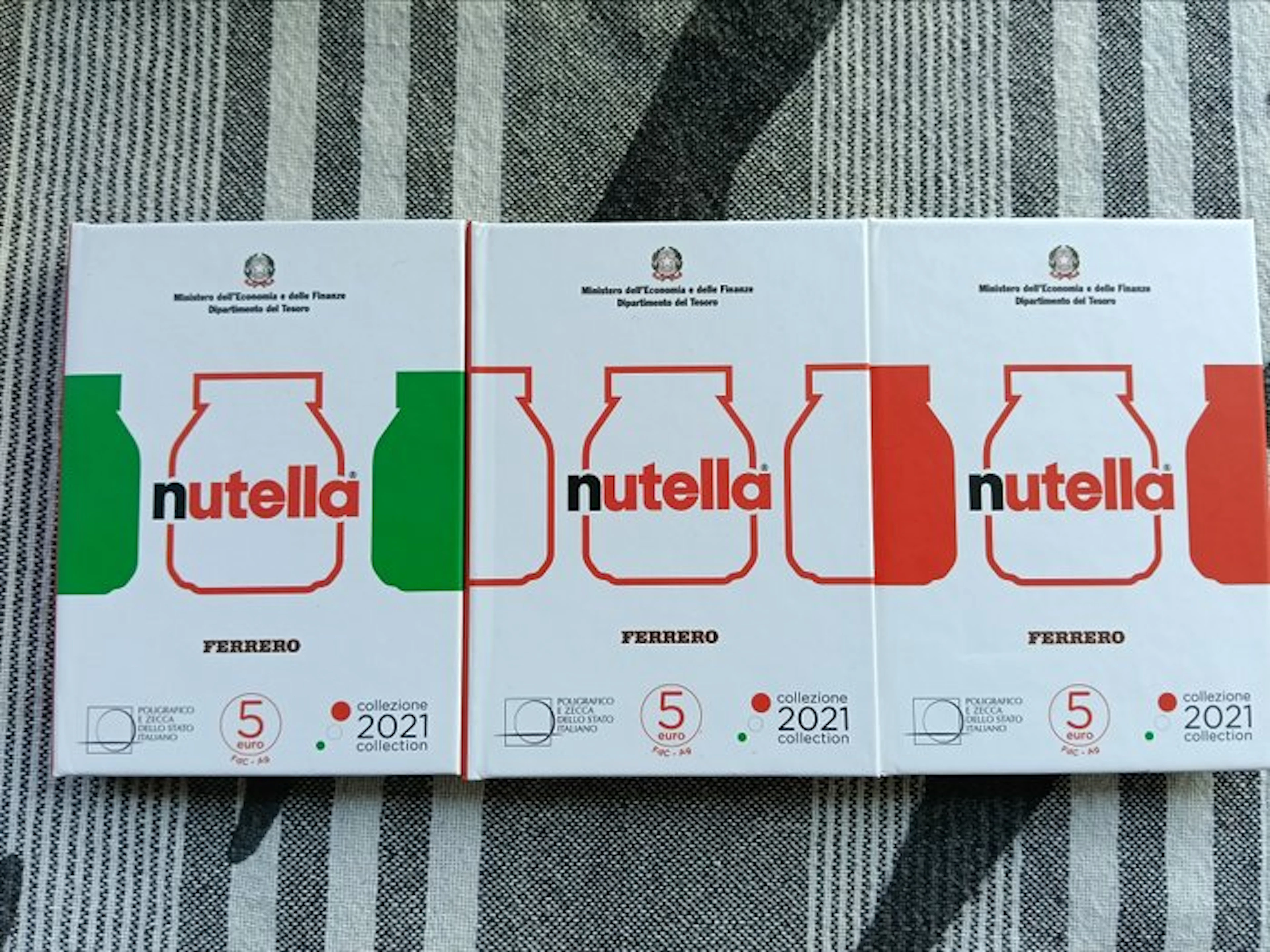 Italy. 5 Euro 2021 "Nutella" (3 coins) (No reserve price)