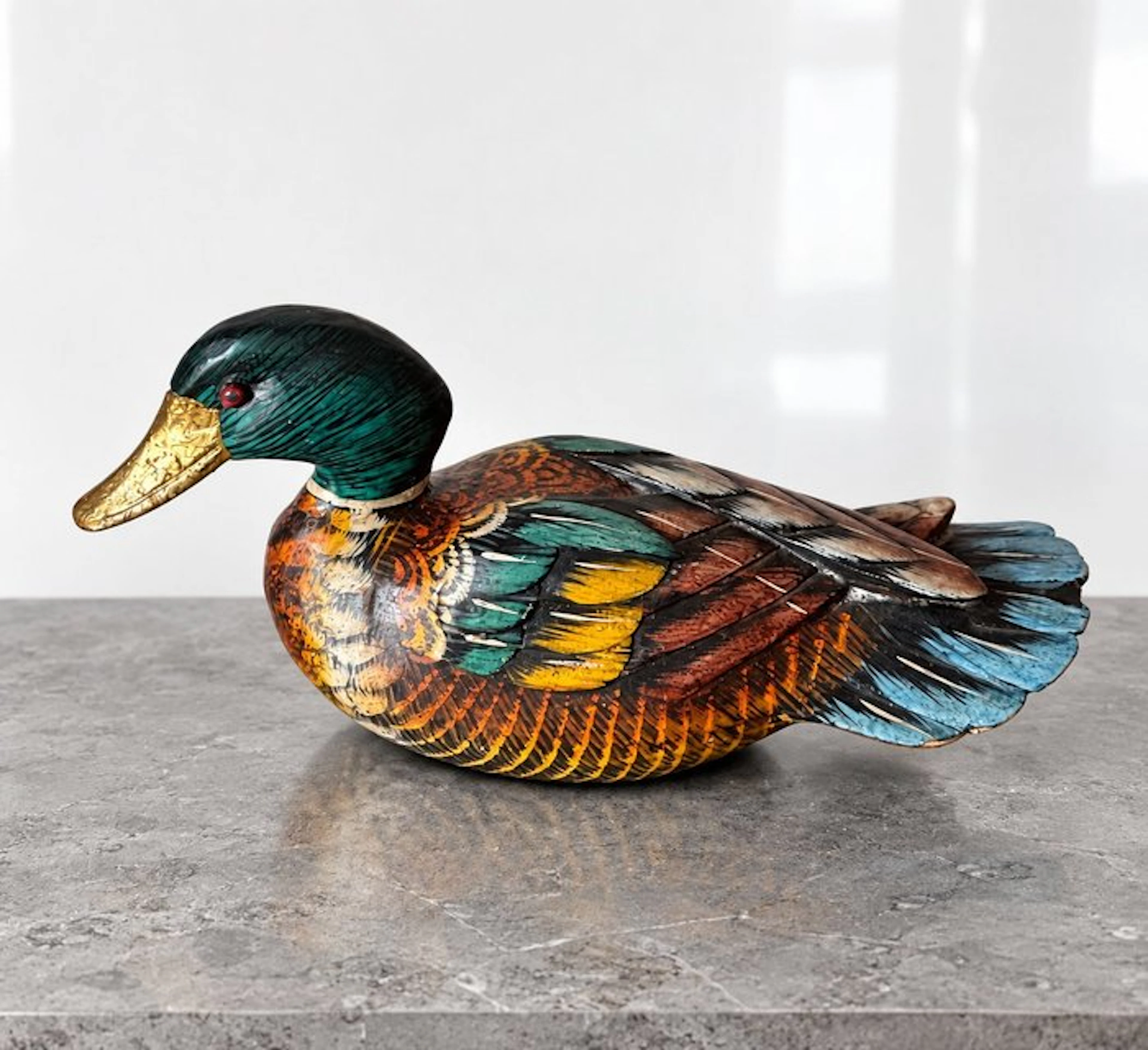Duck decoy - Superb Hand-Carved Mallard Duck Decoy 30 cm...