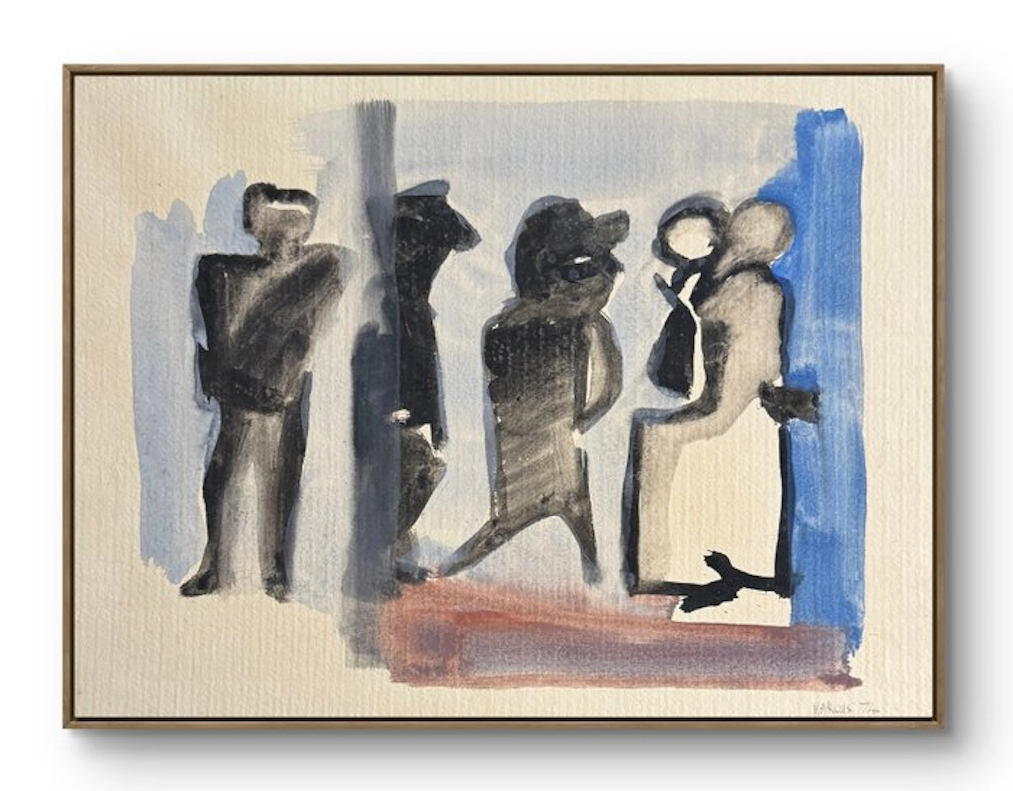 Marcus de Vestele (1941-2024) - Composition Cobra aux figure debout - 1974