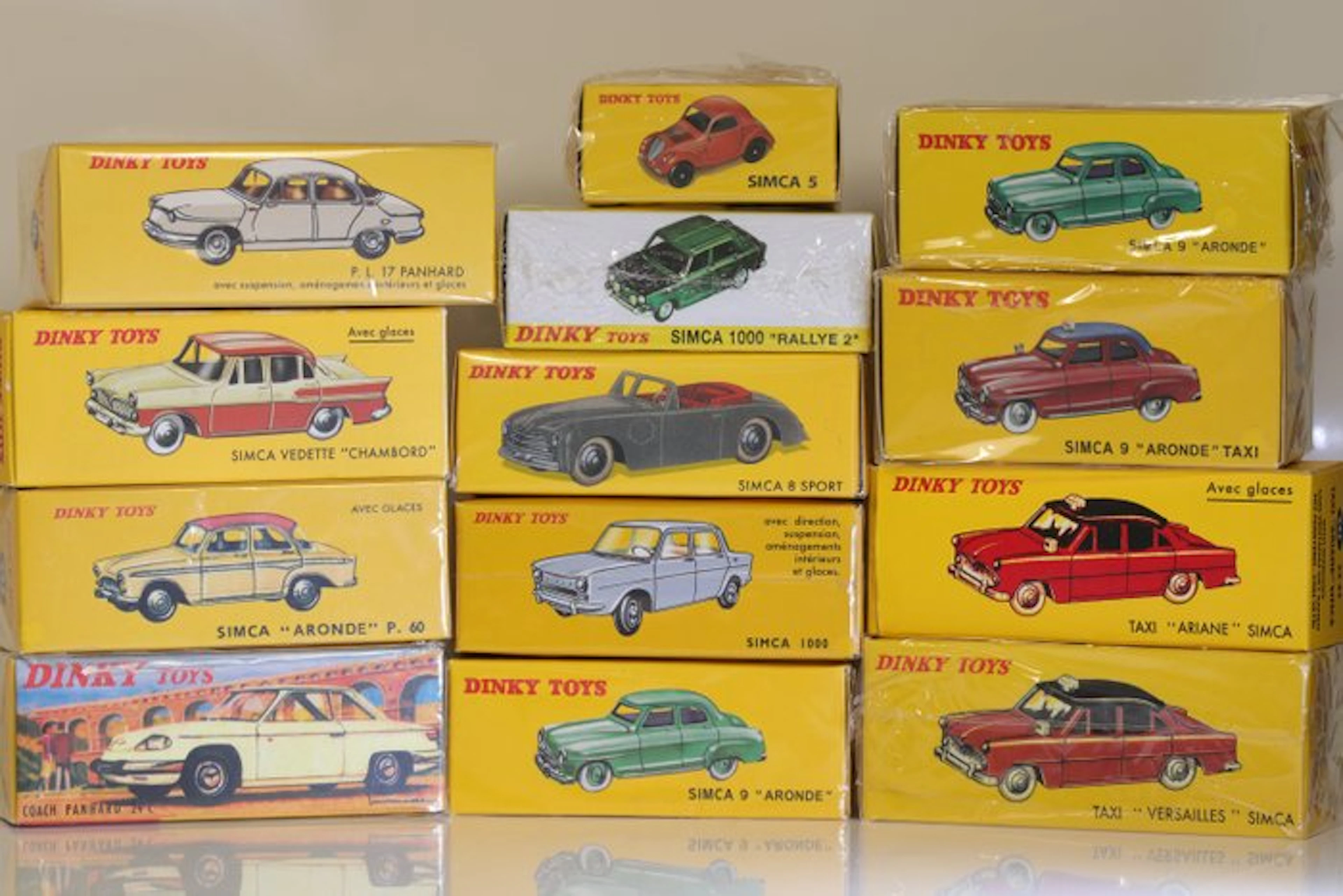 Atlas, Dinky Toys 1:43 - Model car (12) - Set of Simca & Panhard models