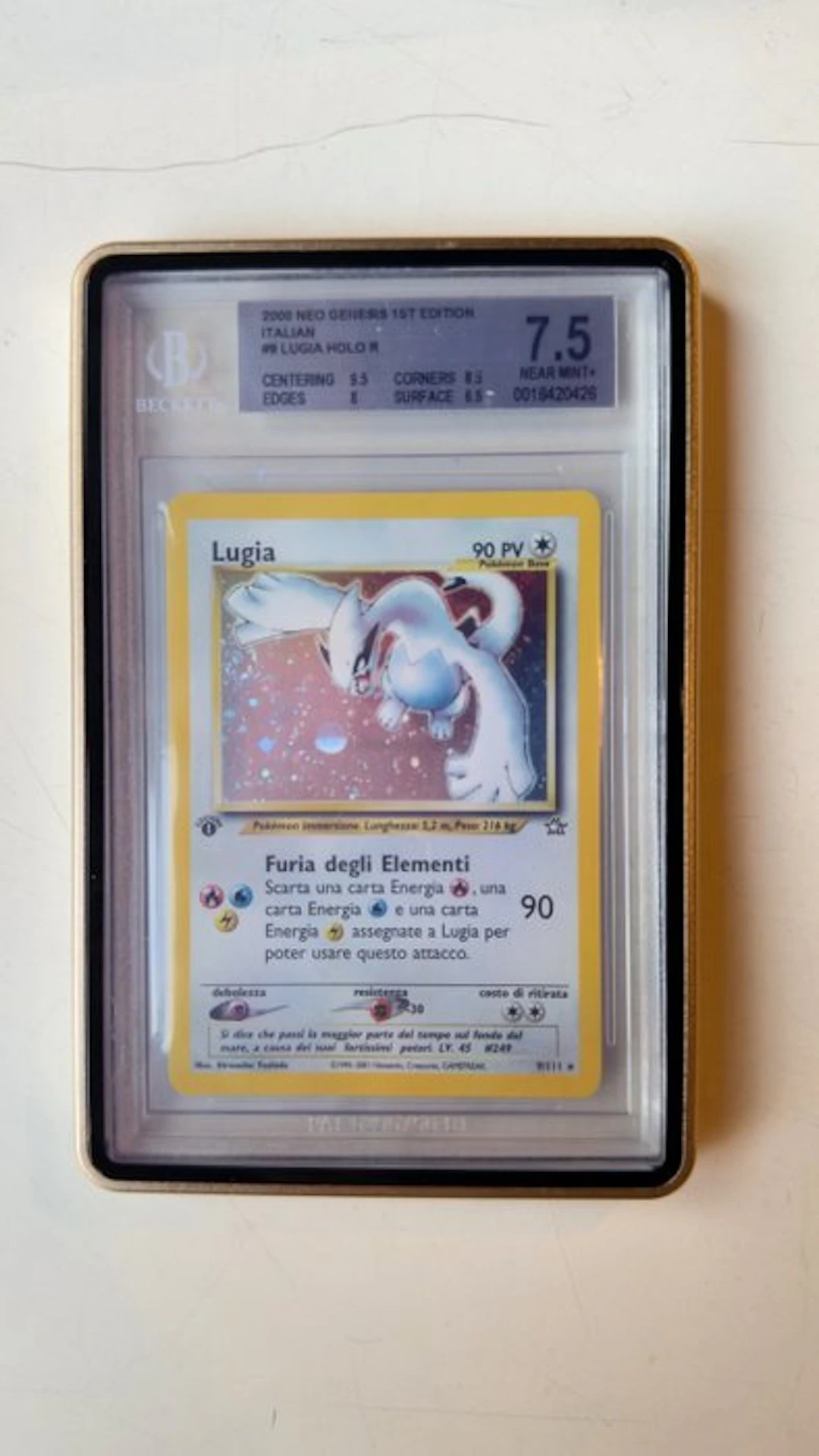 Pokémon - 1 Graded card - Lugia 9 First edition, Foil - Beckett 7.5