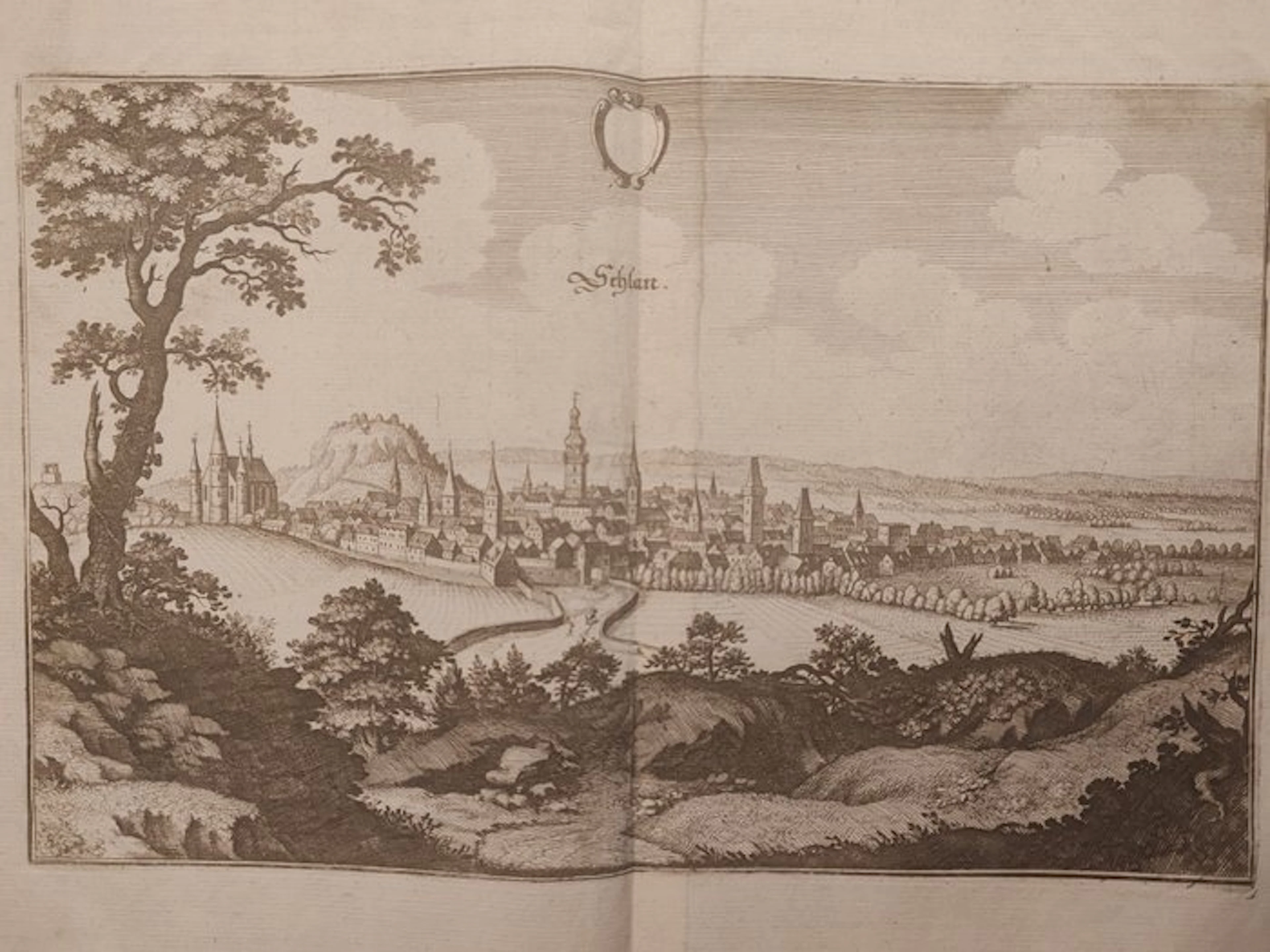 Czechia - Slaný (Schlan); Matthäus Merian il Vecchio (1593–1650) - Schlan