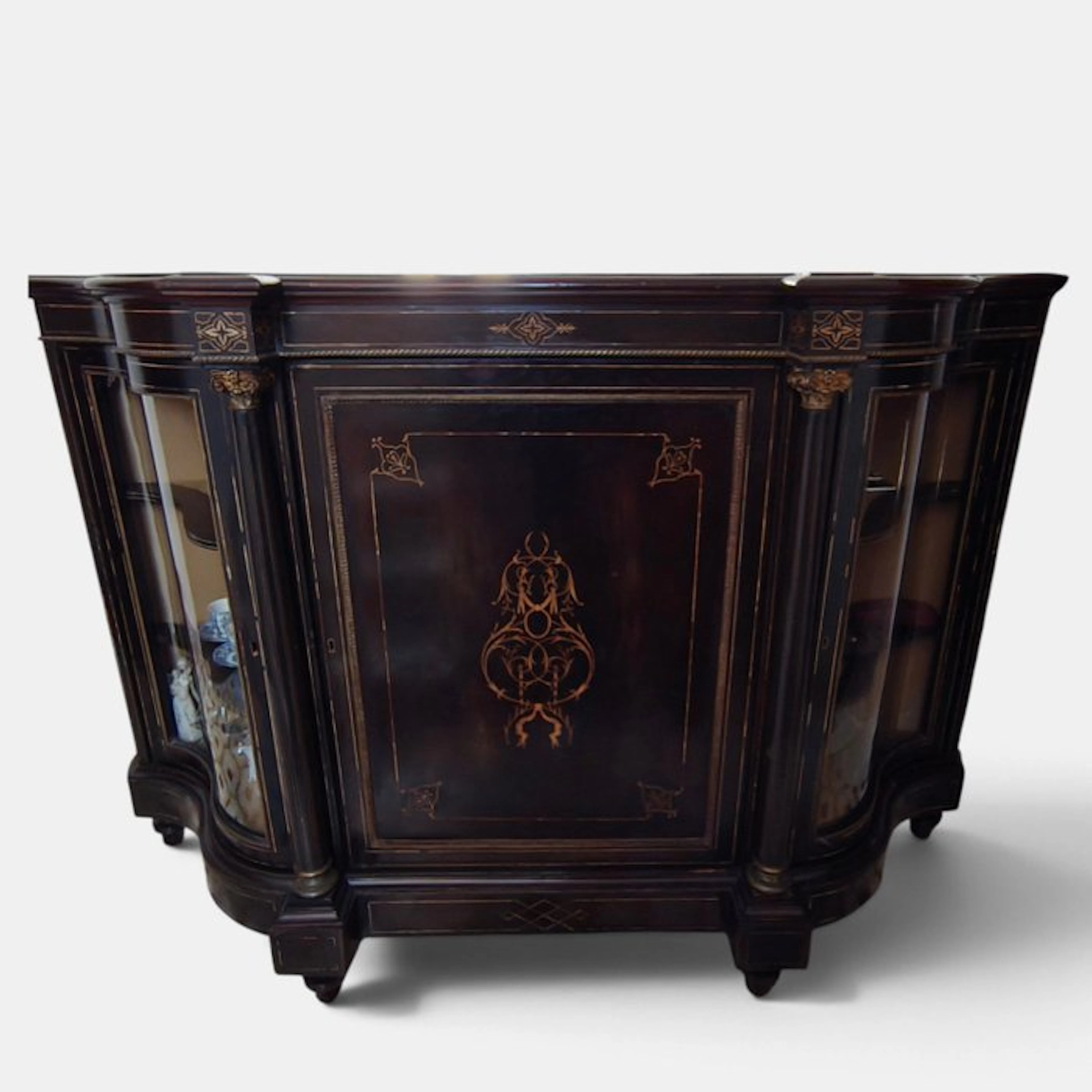 Credenza - Wood, Glass, Gilt bronze