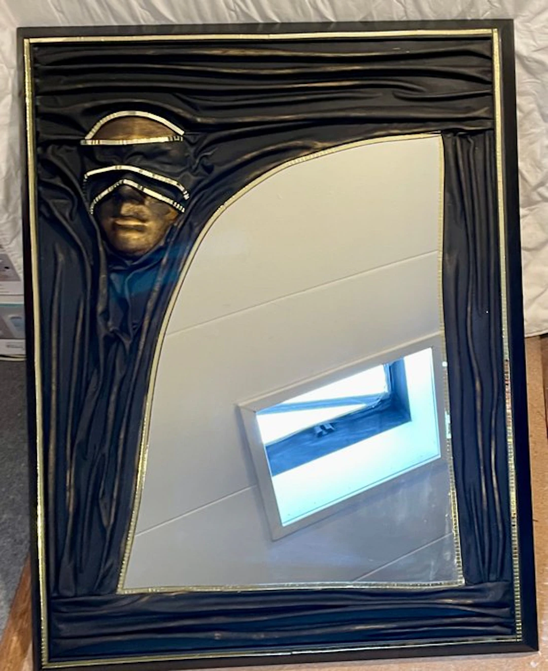 Wall mirror - Wood, Glass, Worked with tiny mirrors