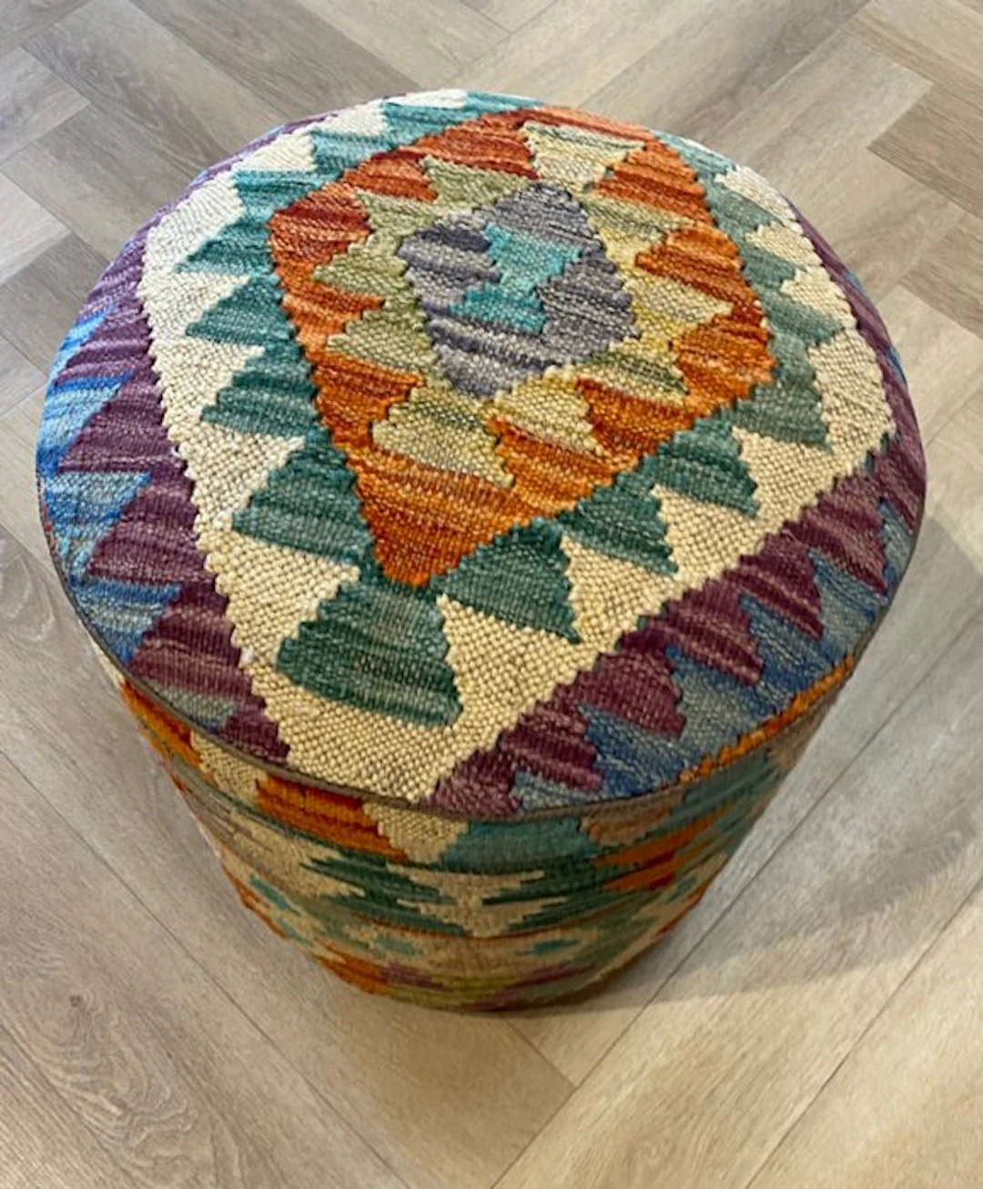 Kelim Pouf (Unused/New) - Carpet - 38 cm - 38 cm