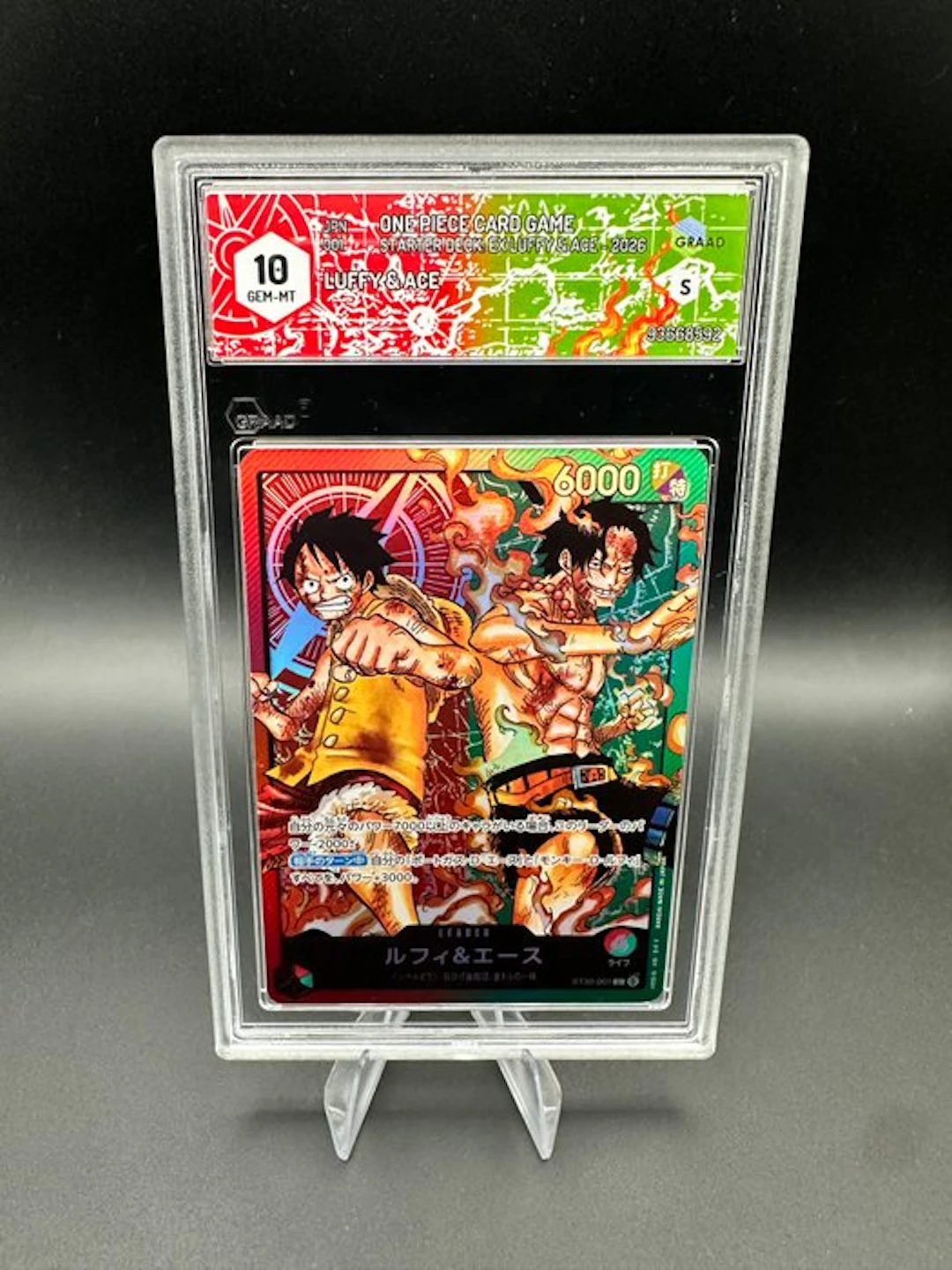 One Piece - 1 Graded card - Luffy & Ace ST30-001 Foil, Full art - Graad 10
