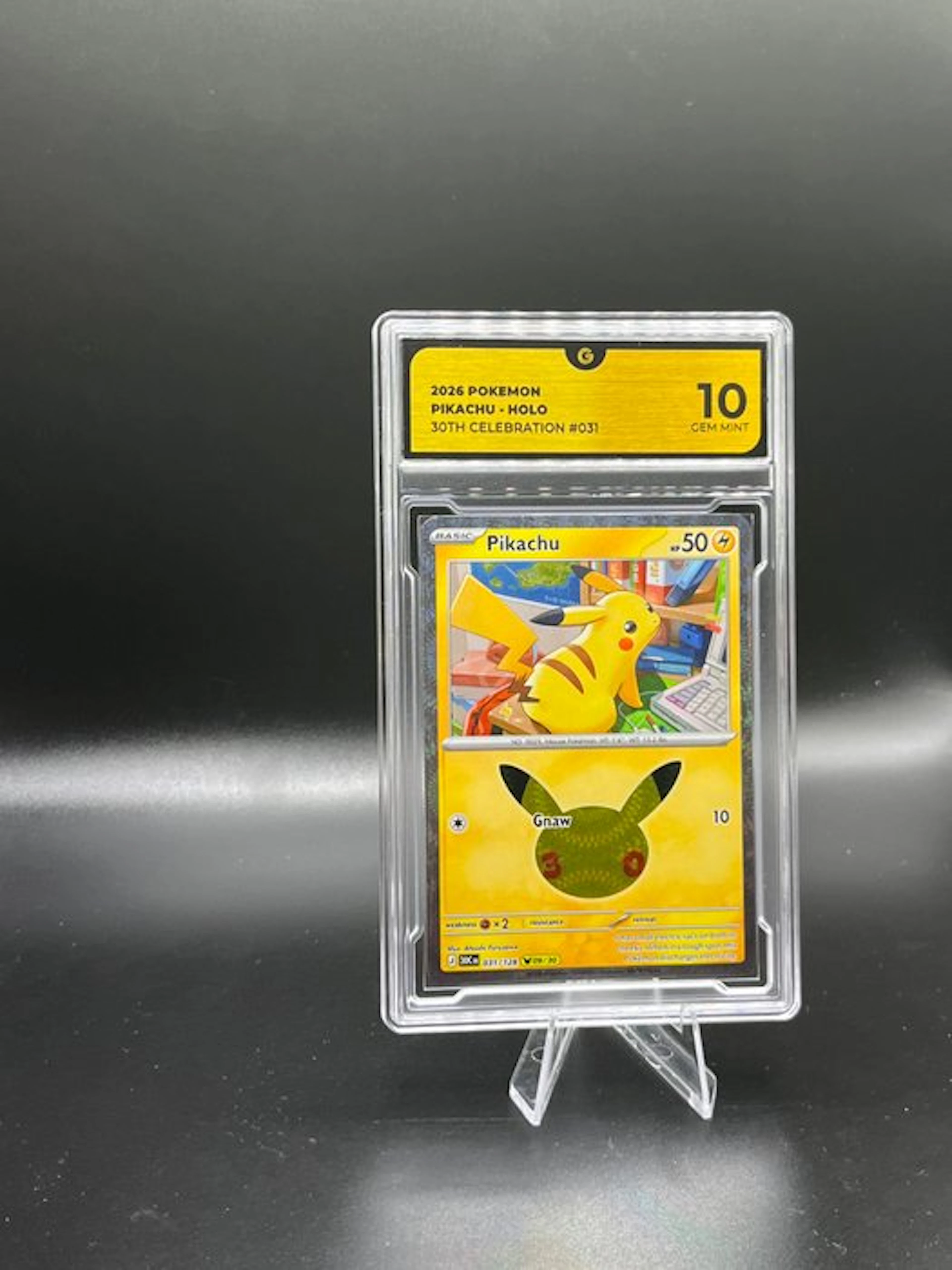 Pokémon - 1 Graded card - Pikachu 031 30 TH Anniversary - GG 10