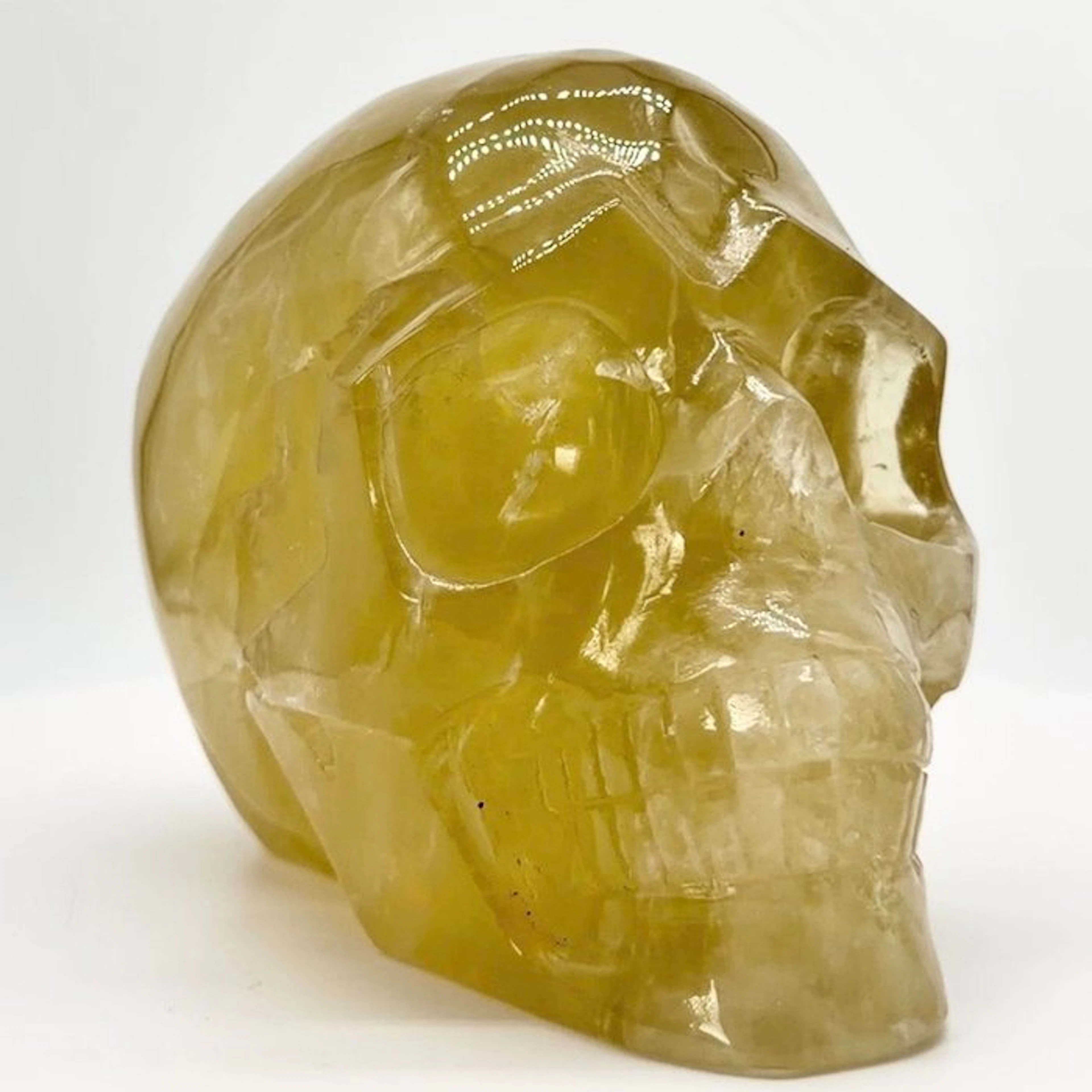 Premium lemon quartz skull Carving - Height: 100 mm...