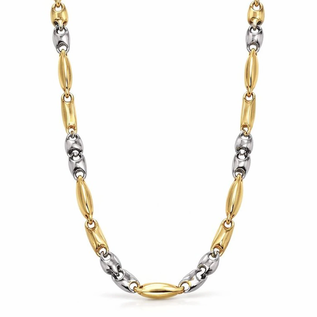 Necklace - 18 kt. Yellow gold, White gold - Made in Italy - Handmade