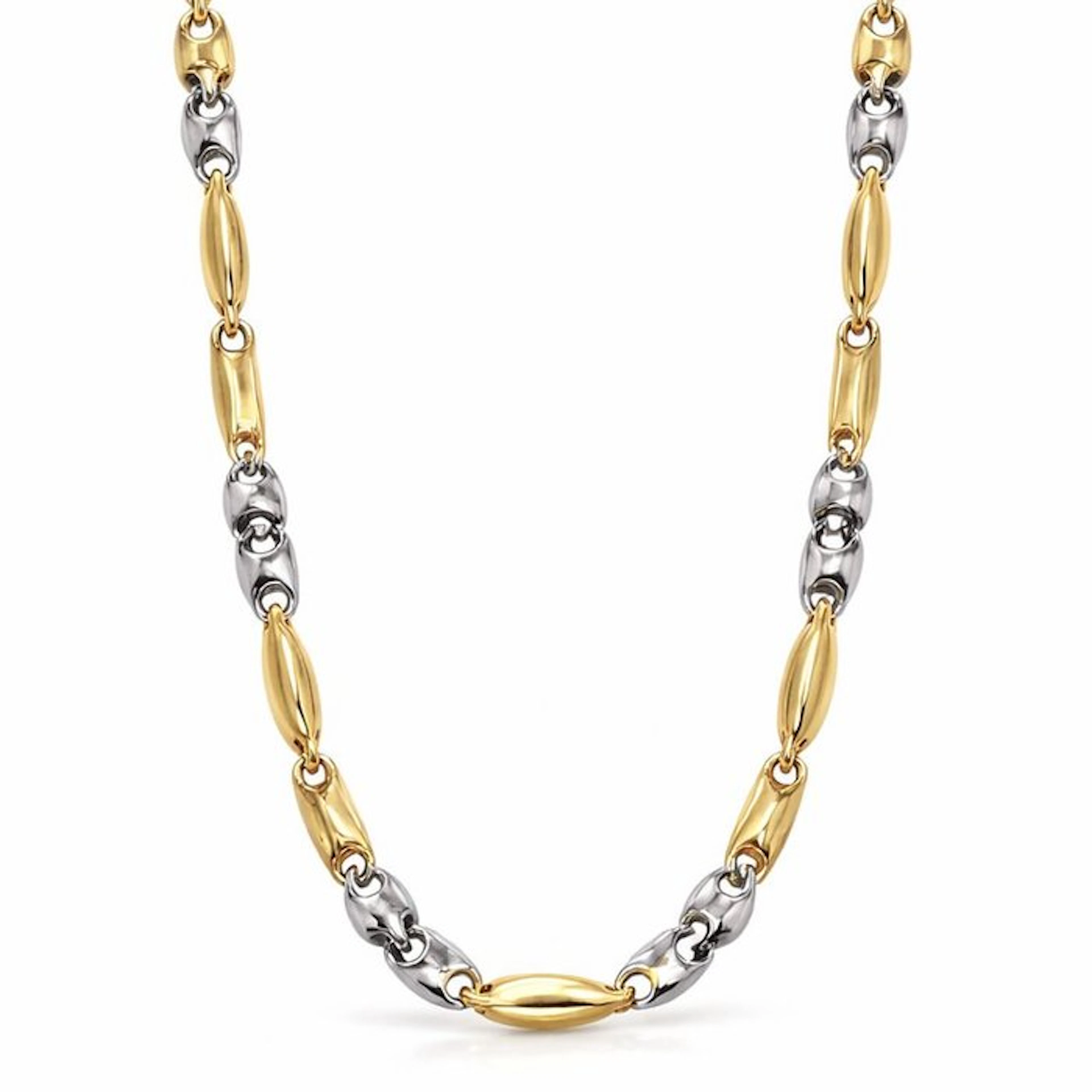 Necklace - 18 kt. Yellow gold, White gold - Made in Italy - Handmade