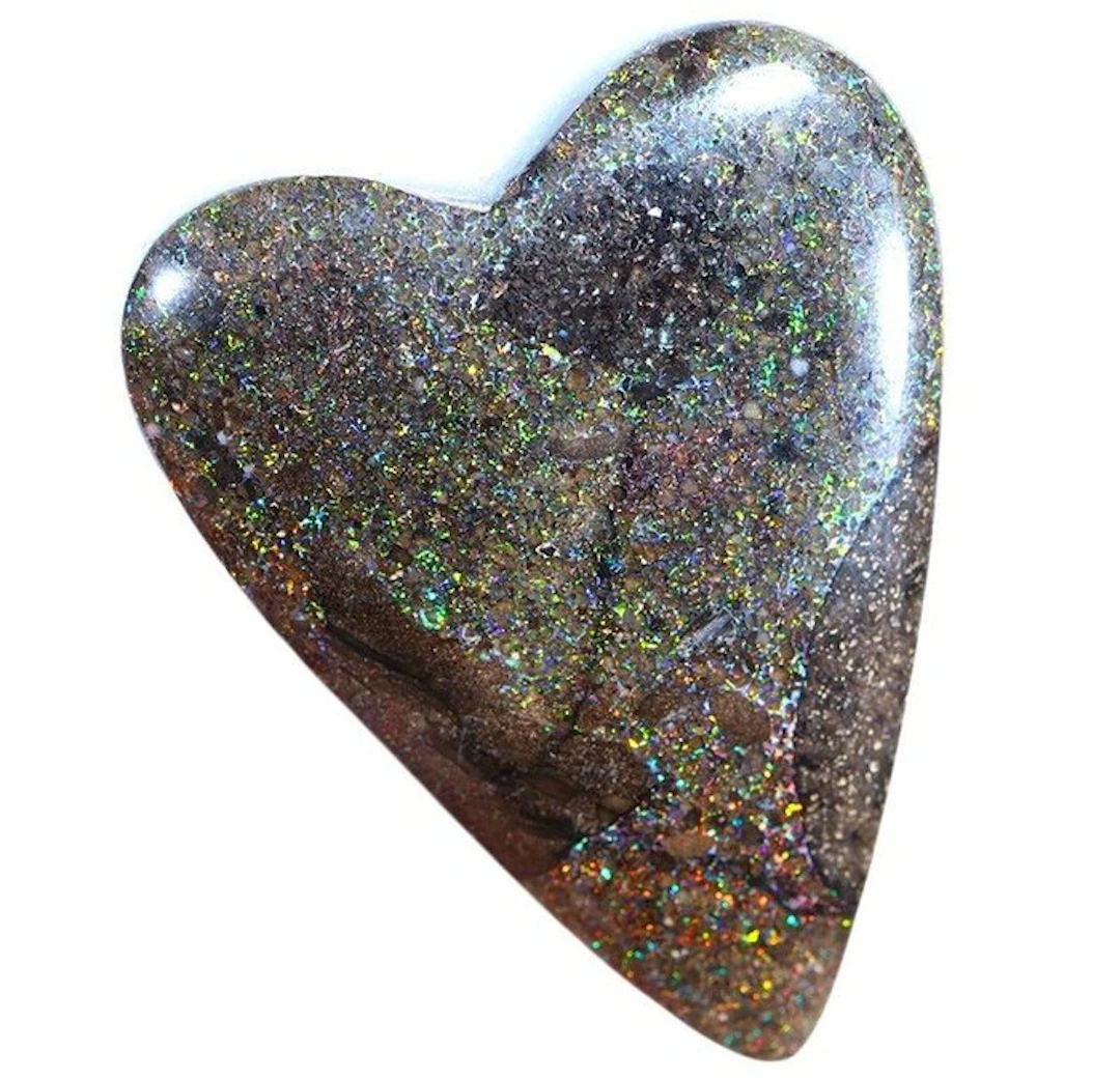 23 ct - Heart Cut - Australian Black Opal Cabochon- 4.6 g
