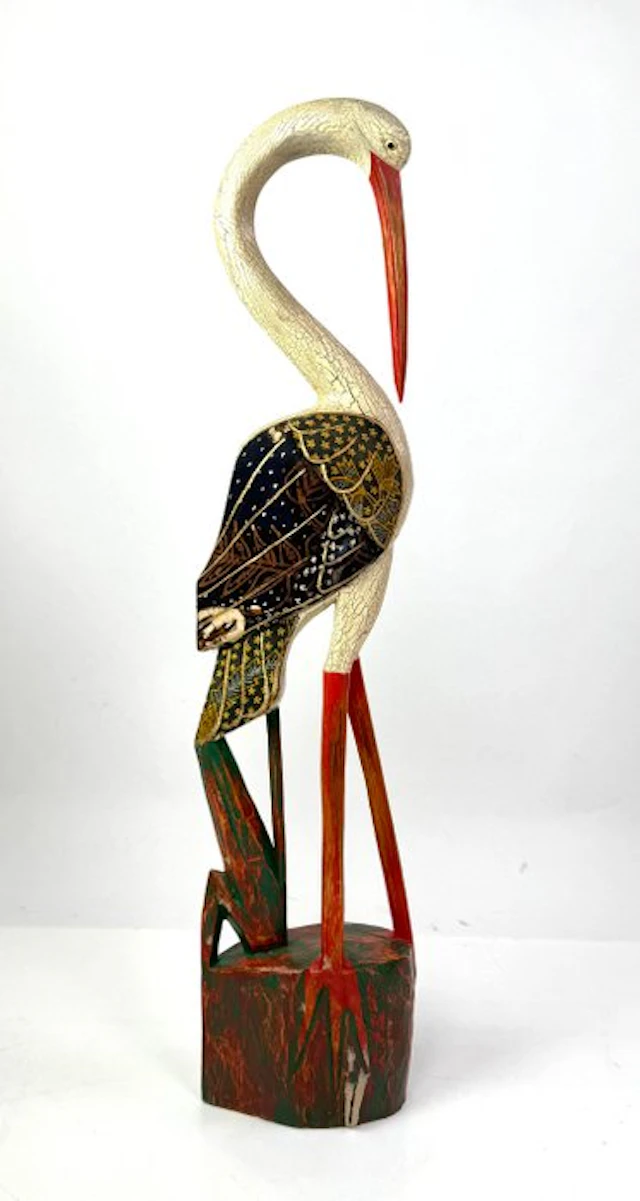 Statue, L’airone elegante - 80 cm - Wood - 2000