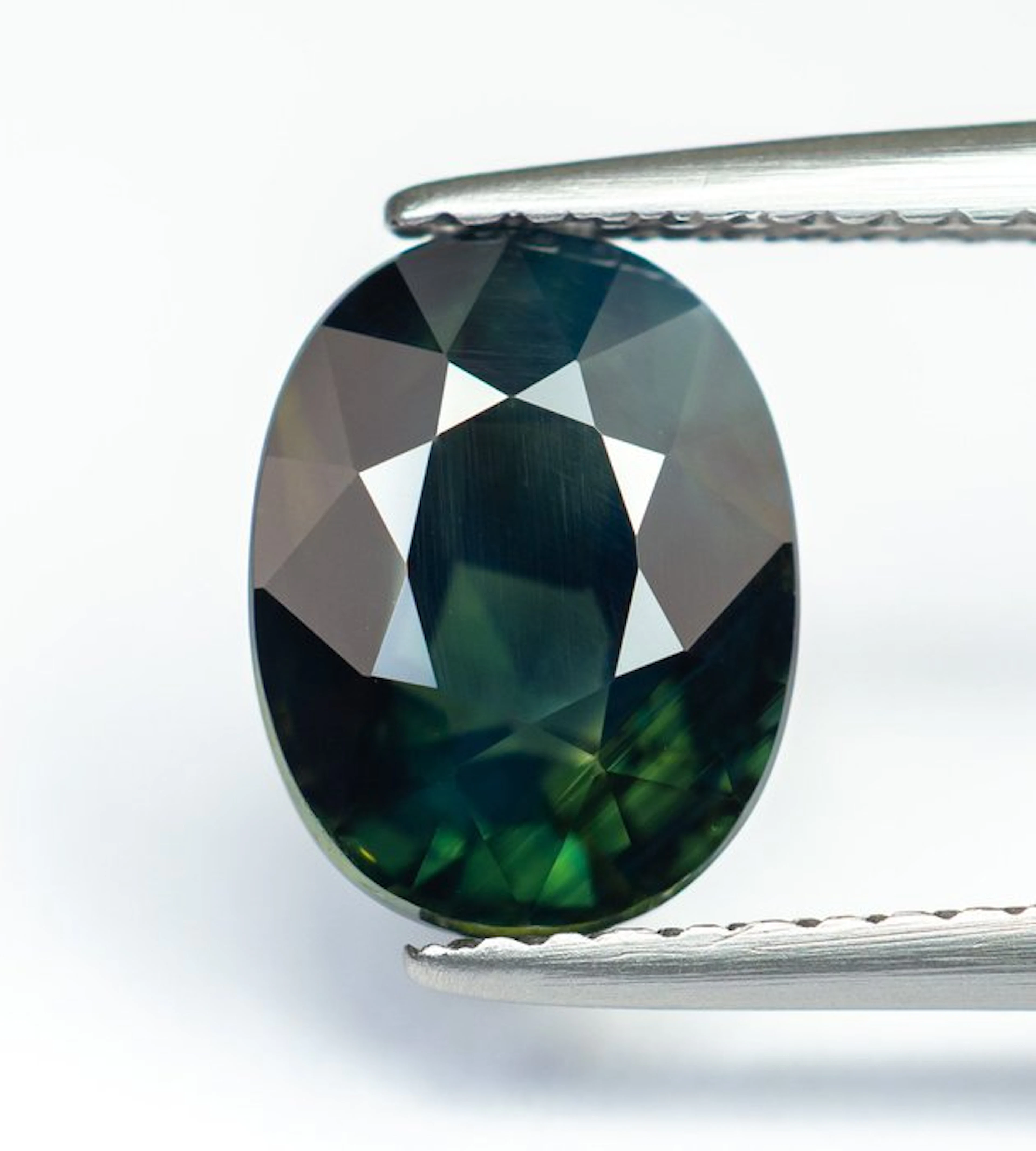 No reserve price Sapphire - 3.02 ct - Bellerophon Gemlab - Deep Greenish Blue