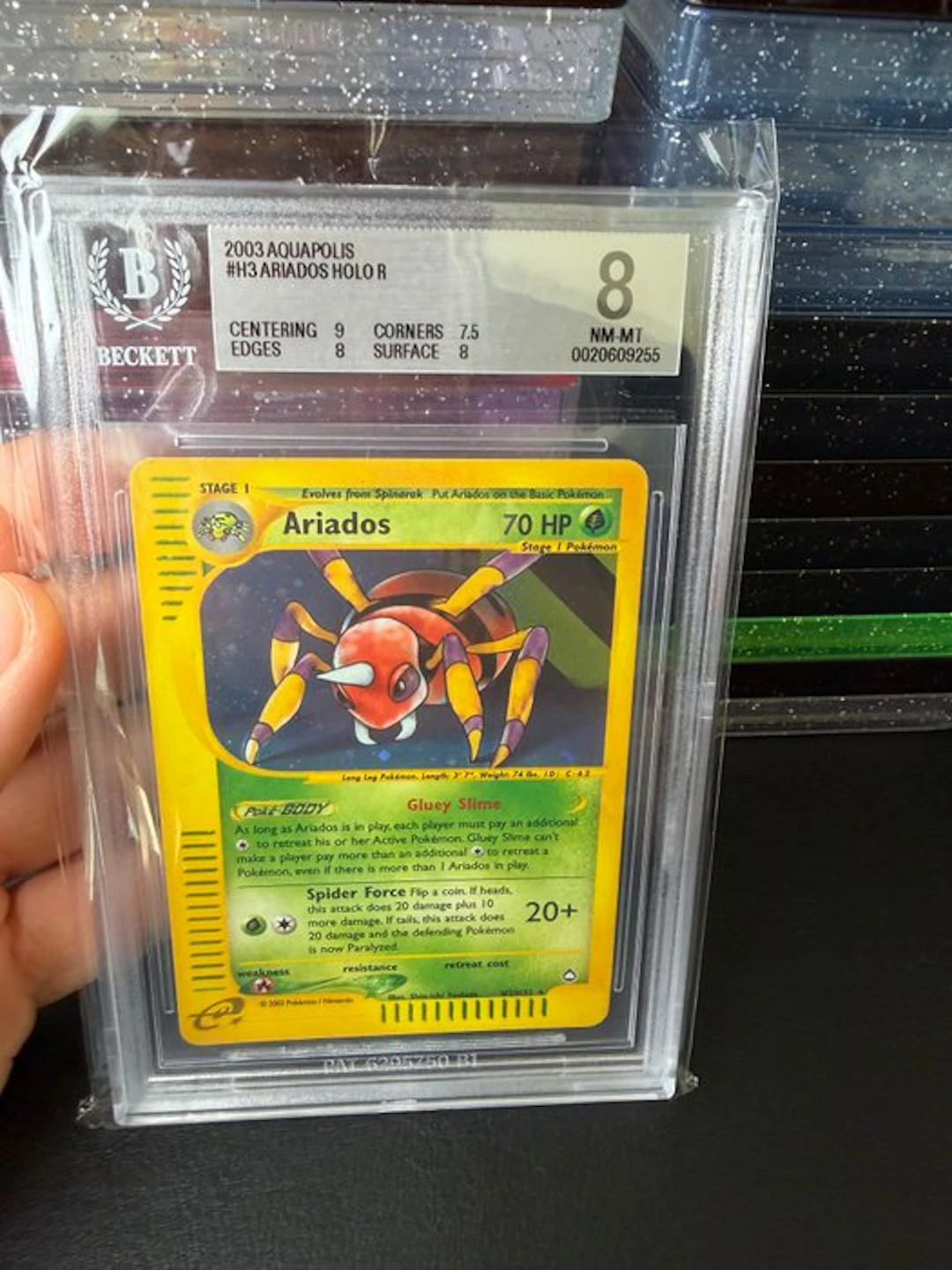 Pokémon - 1 Graded card - Ariados #H3 Foil - Beckett 8 - WOTC - Aquapolis