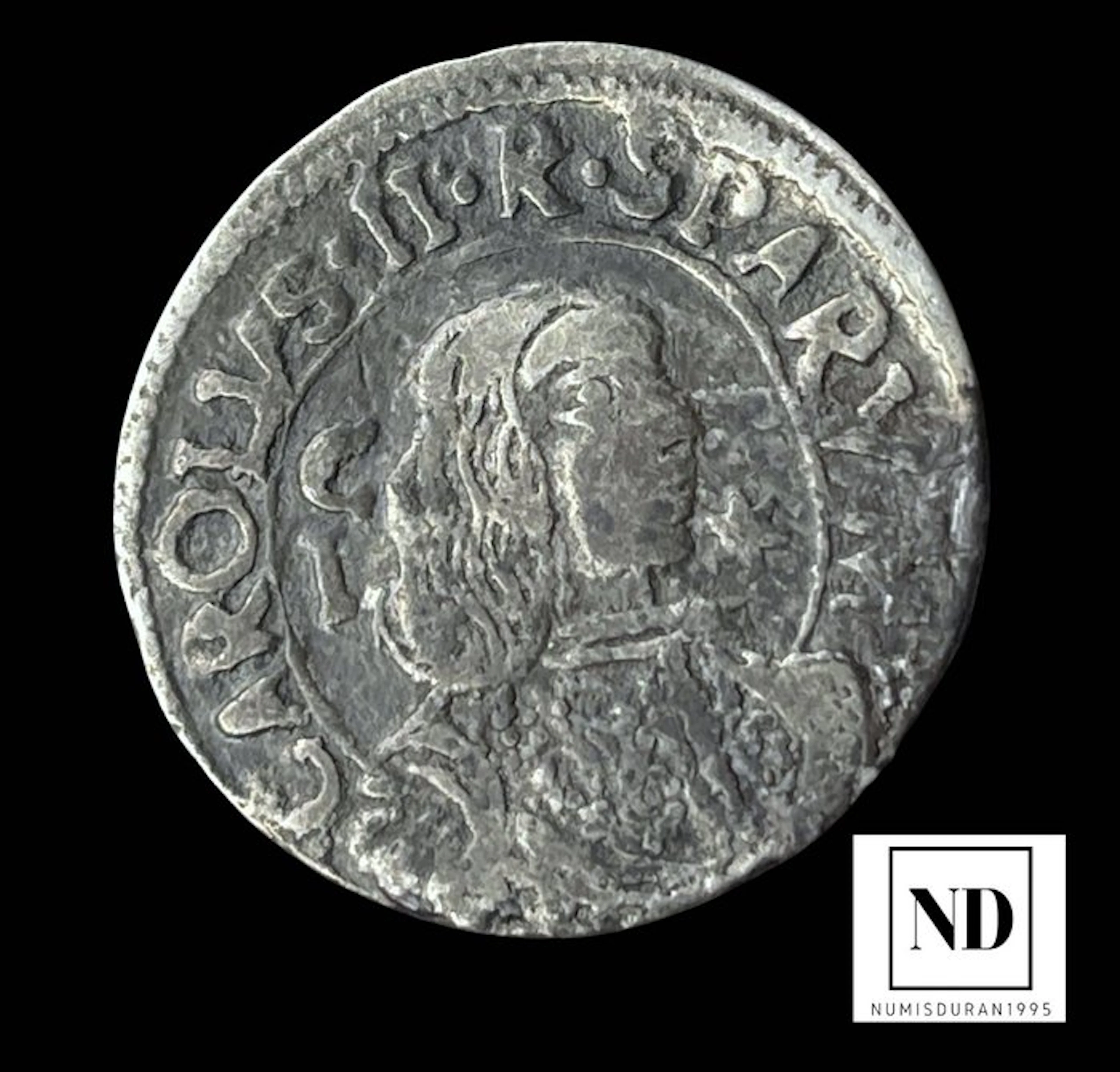 Spain. Carlos II. Real 1695 - Cagliari - 2,20g Ag