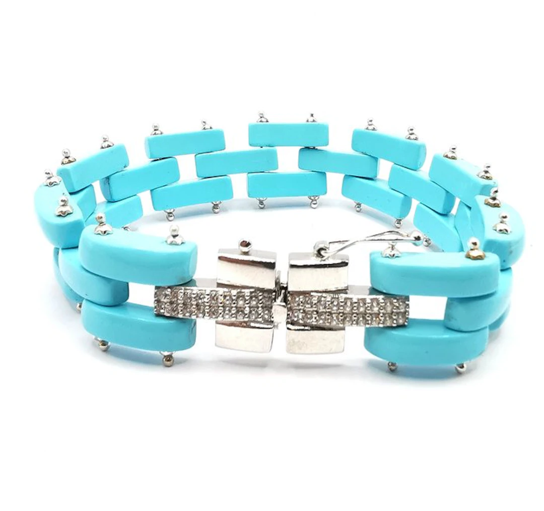 Turquoise - Silver - Bracelet - handmade