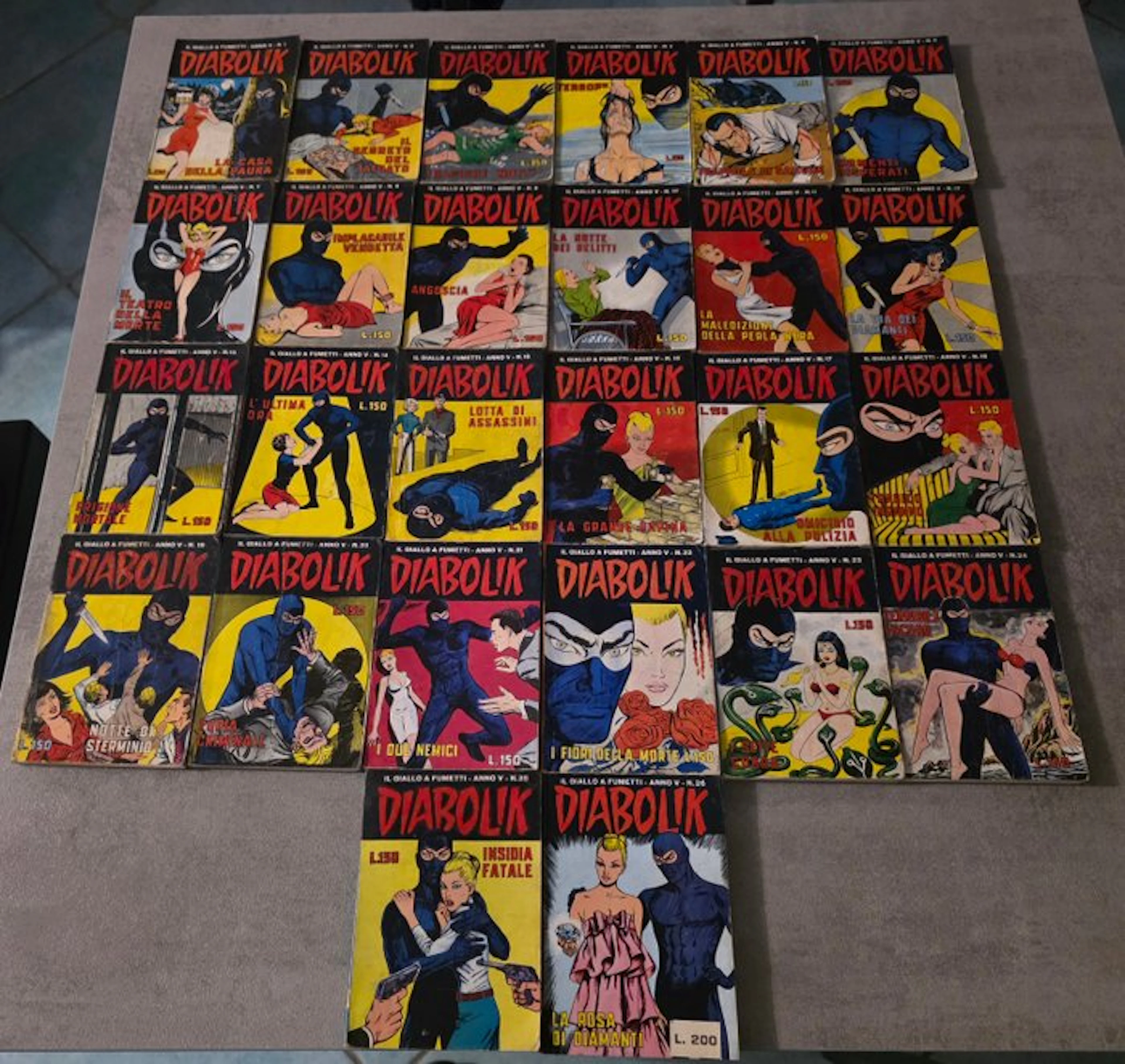 Diabolik anno V nn. 1/26 - sequenza completa - 26 Comic - First edition