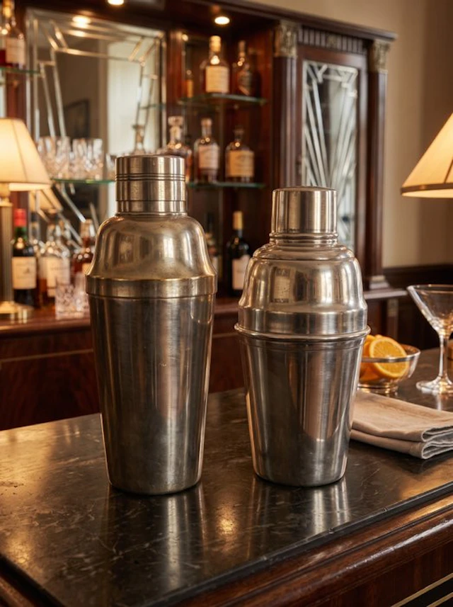 Cocktail shaker (2) - Silverplated - Shaker in silvered metal