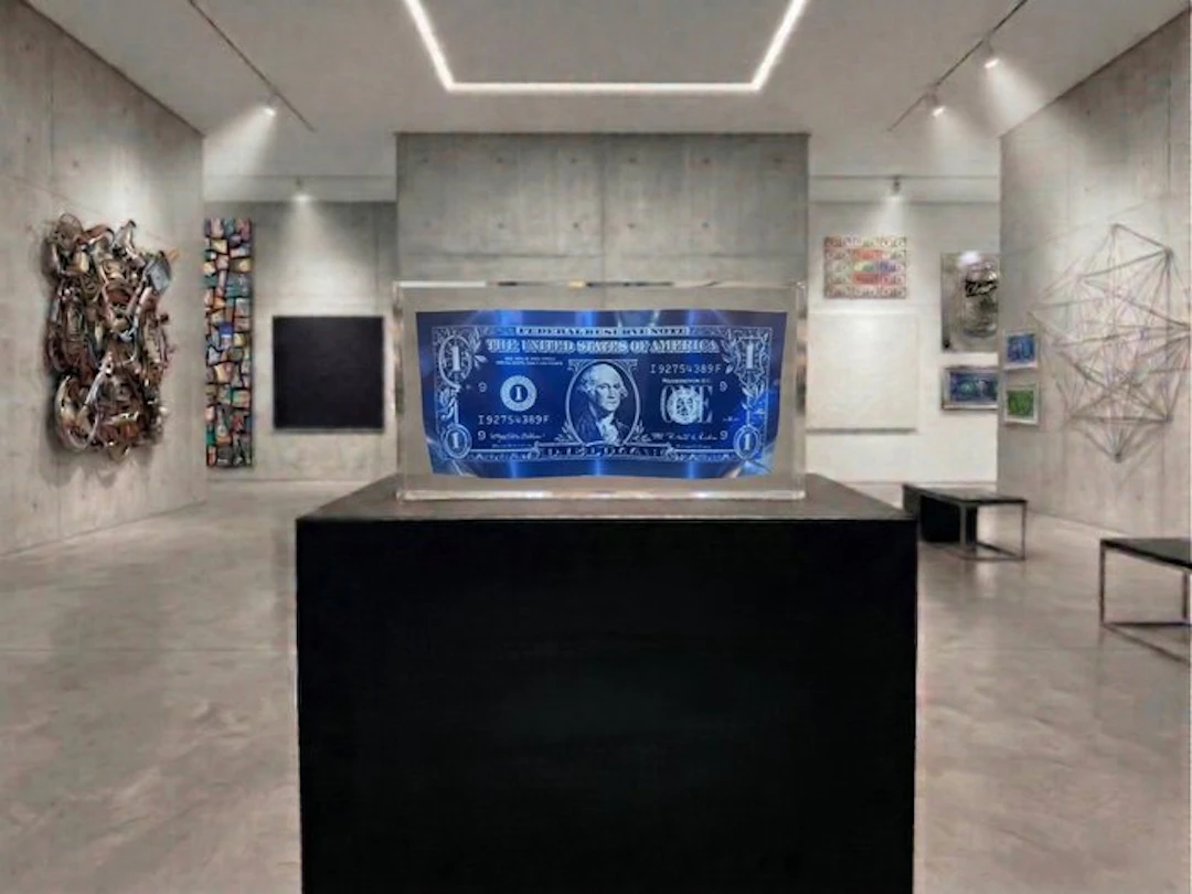Karl Lagasse - NEW Sculpture *One dollar Blue Inclusion*
