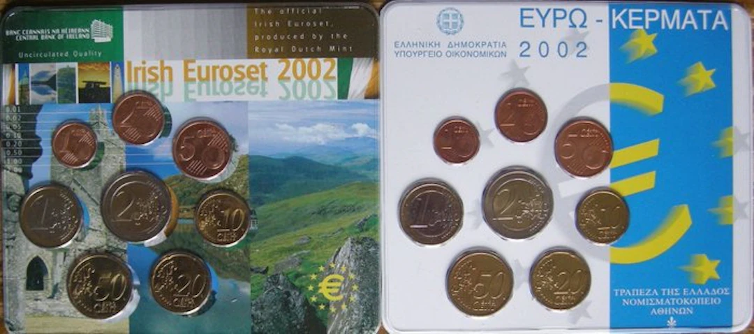 Ireland, Greece. Year Set (BU) 2002 (2 sets) (KNM UITGIFTE) (No reserve price)