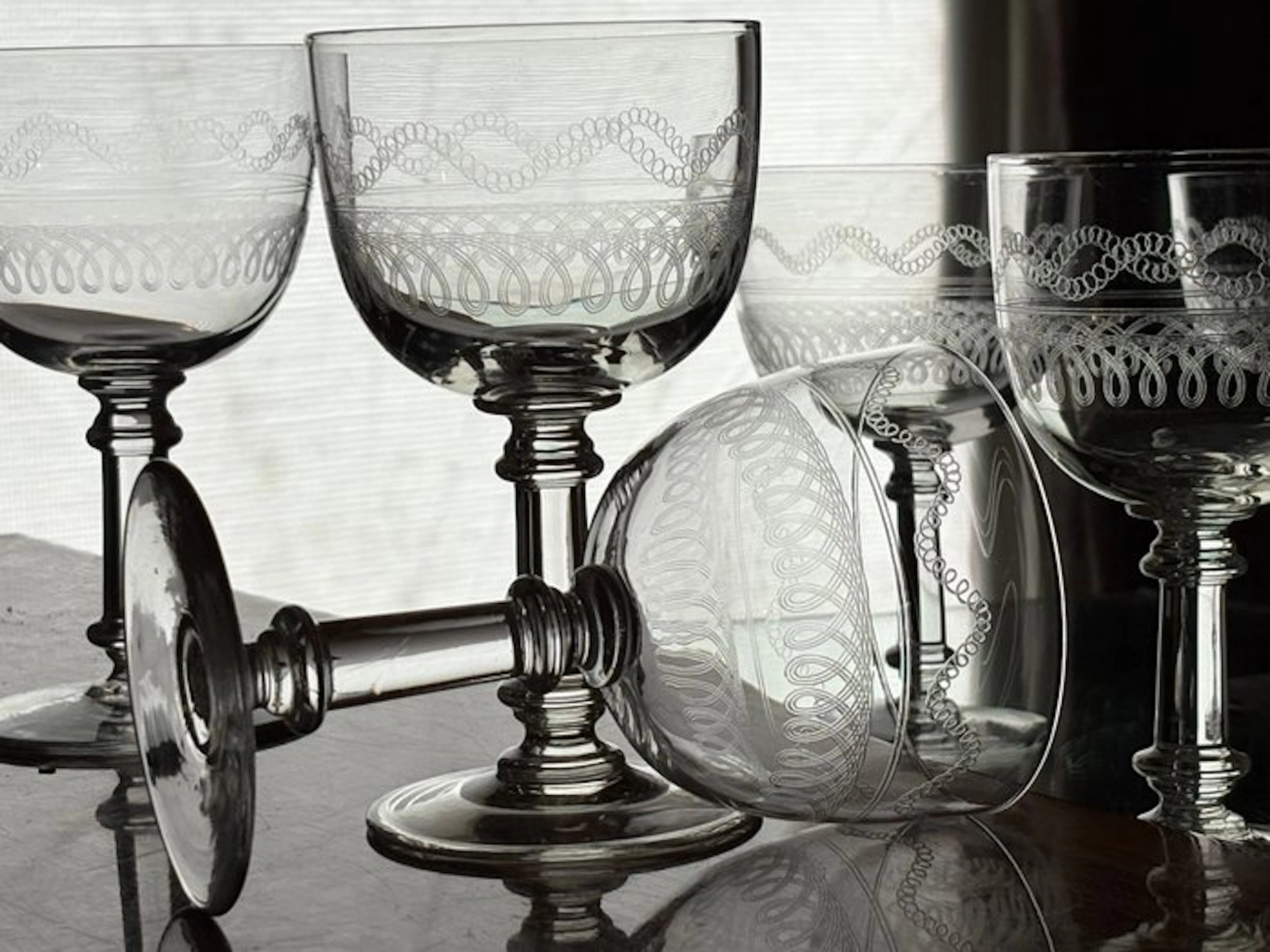 Val Saint Lambert - Drinking glass (6) - Lothaire - Glass