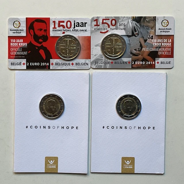 Belgium. 2 Euro 2014/2016 (4 coincards) (No reserve price)