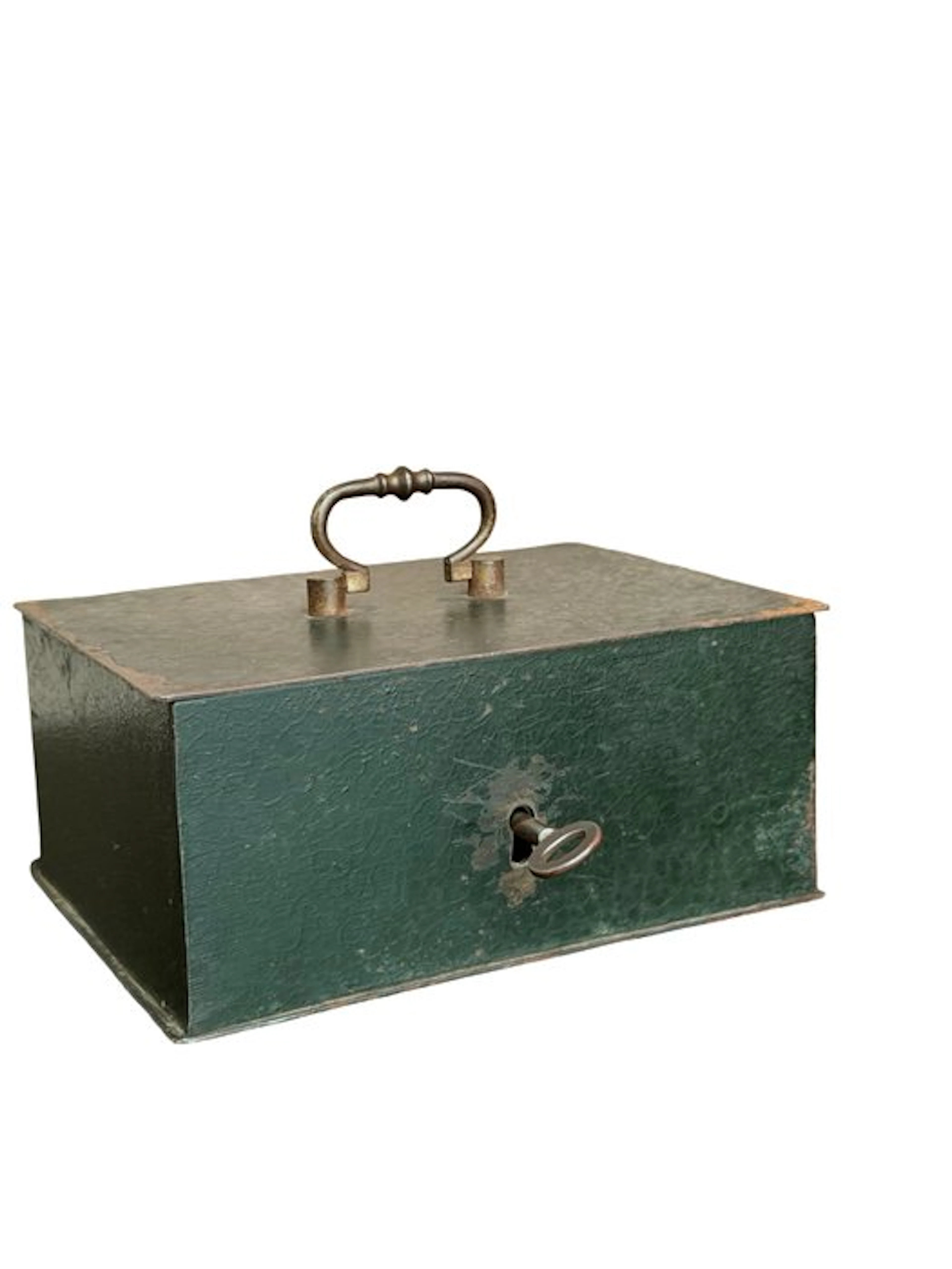 French Dark Craquelé Steel Strongbox, circa 1940 - Strongbox - Steel