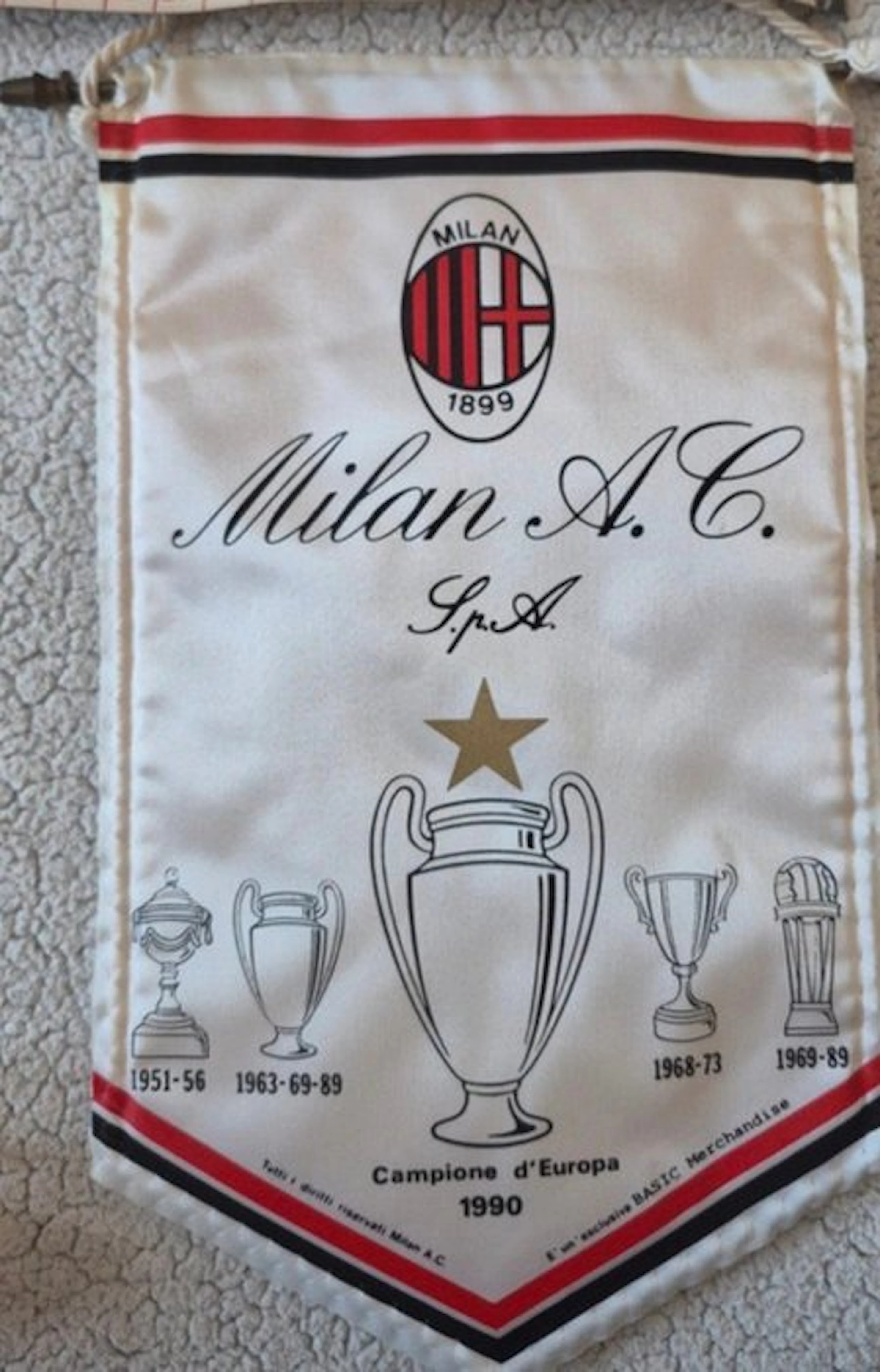 Milan A.C. - Coppa dei Campioni / Champions League - 1990 - Flag / pennant