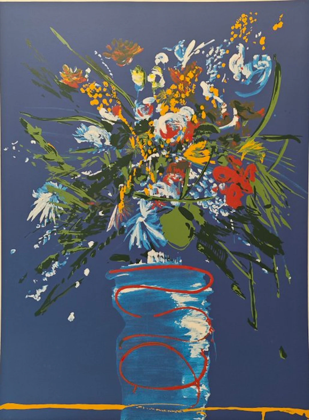 Aldo Mondino (1938-2005) - Fiori Blu