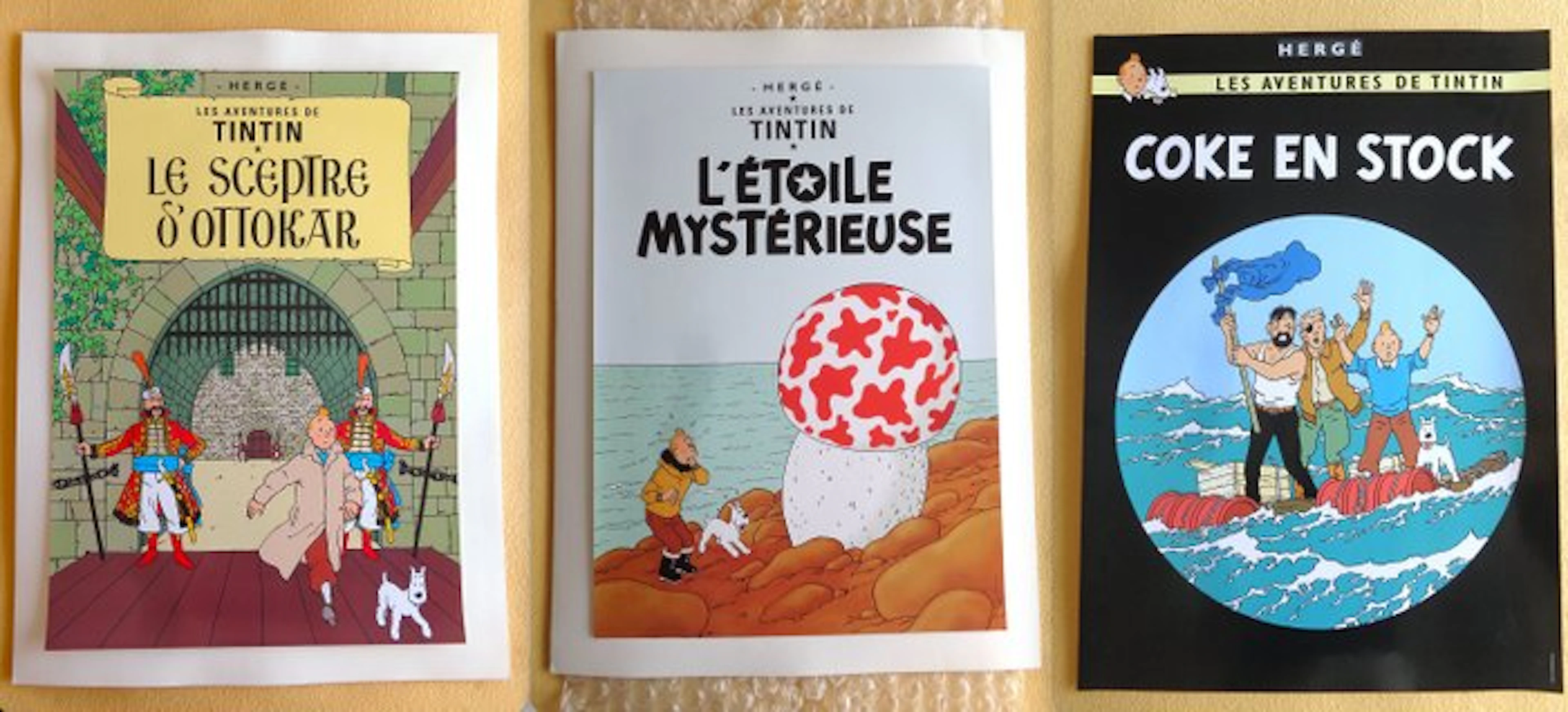 Hergé - 3 Offset Print - Tintin