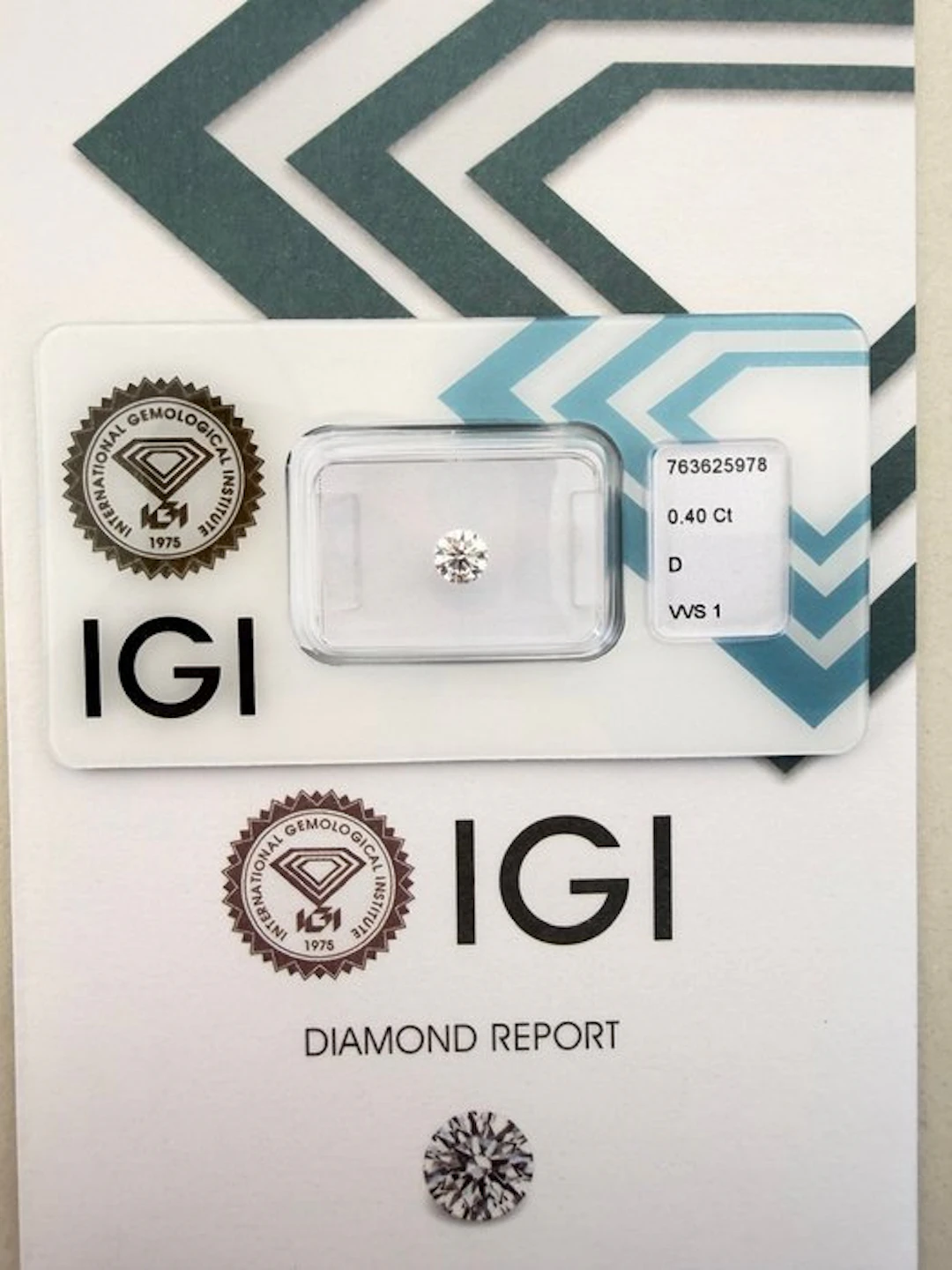1 pcs Diamond (Natural) - 0.40 ct - Round - D...