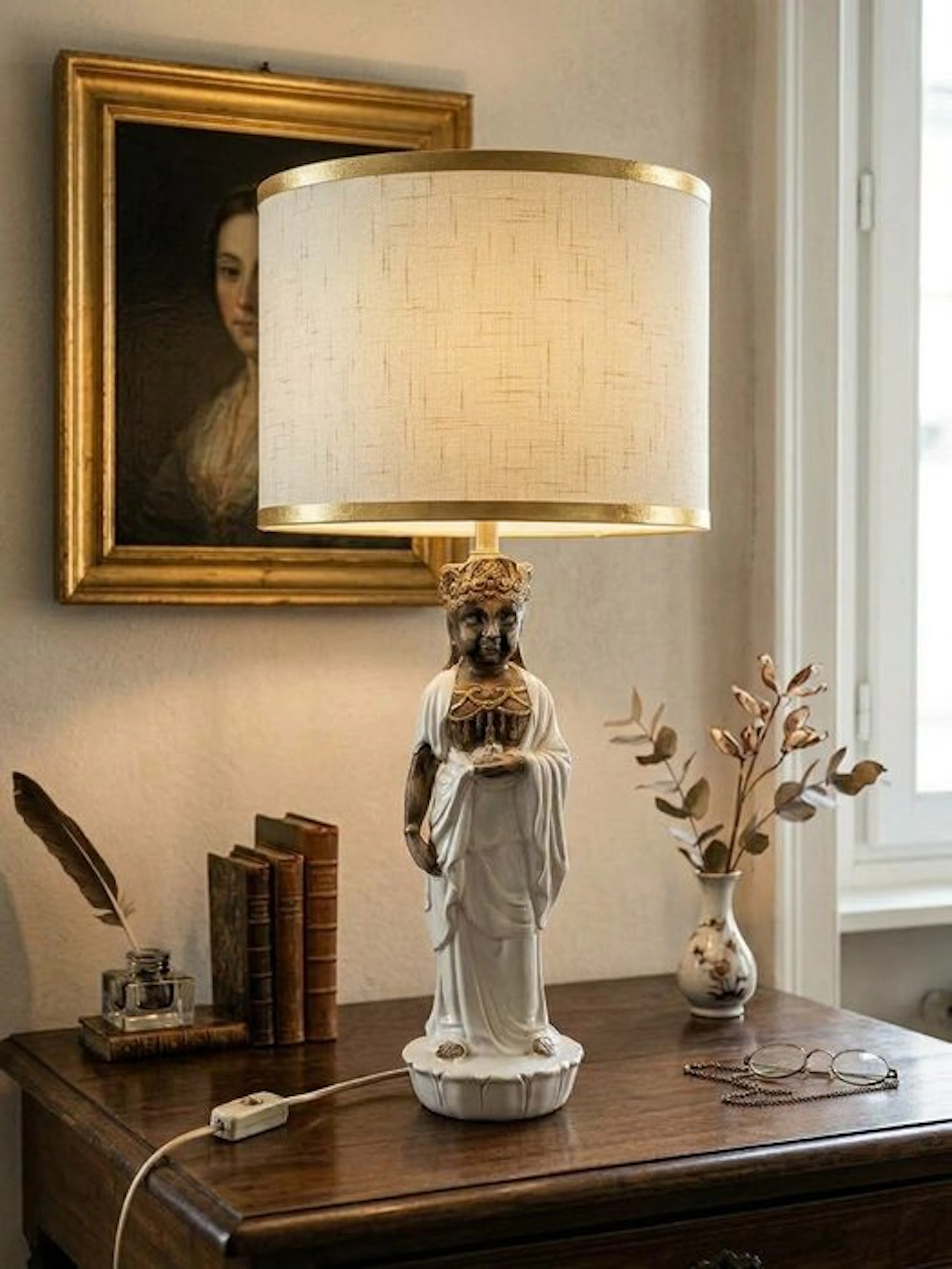 Zaccagnini - Ugo Zaccagnini - Figurine table lamp - Kwan Yim - Ceramic