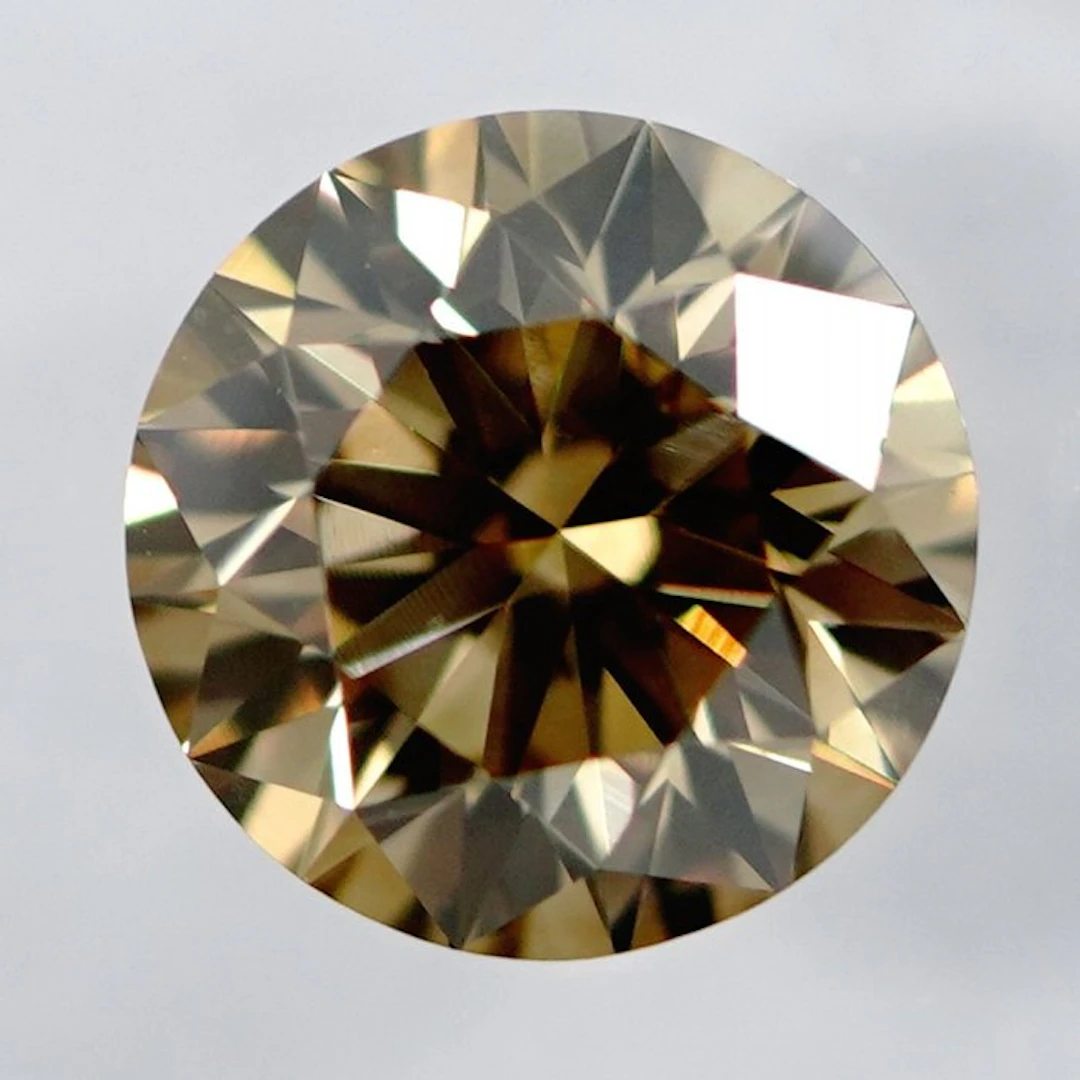 1 pcs Diamond (Natural coloured) - 0.81 ct - Round...