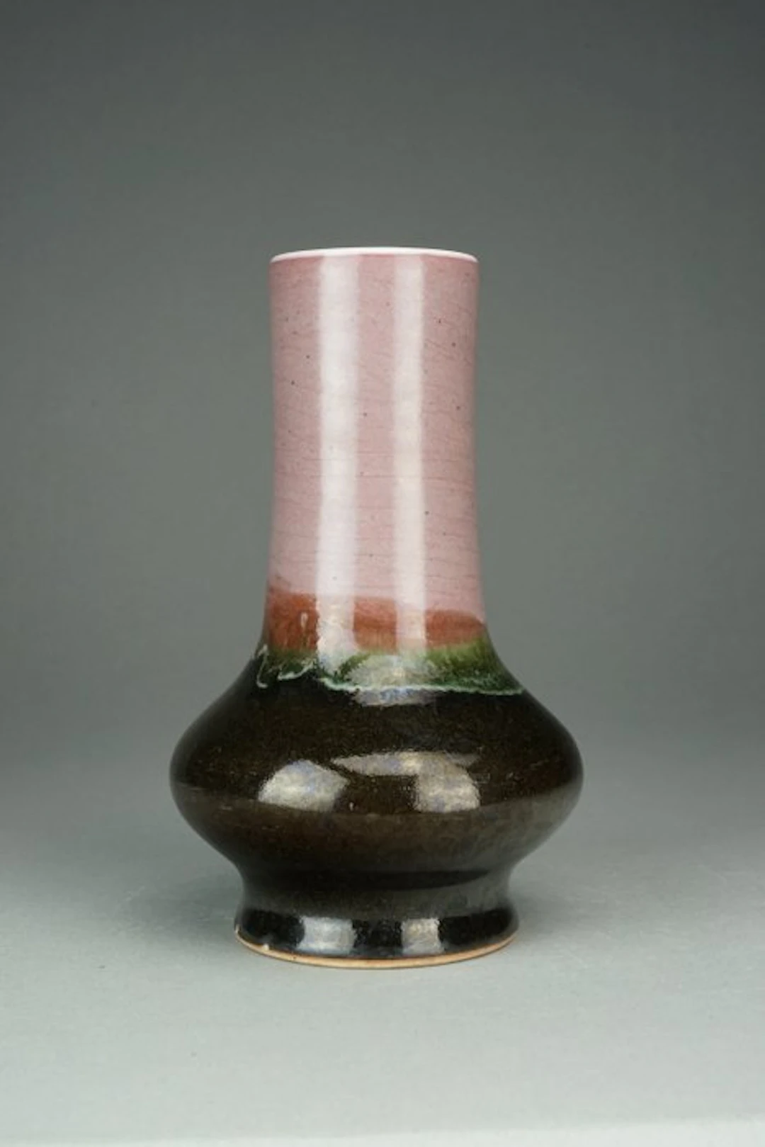Bottle Vase - Porcelain - Peachbloom-Glazed - China - Qing Dynasty (1644-1911)