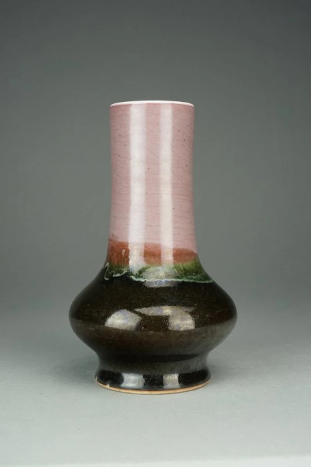 Bottle Vase - Porcelain - Peachbloom-Glazed - China - Qing Dynasty (1644-1911)