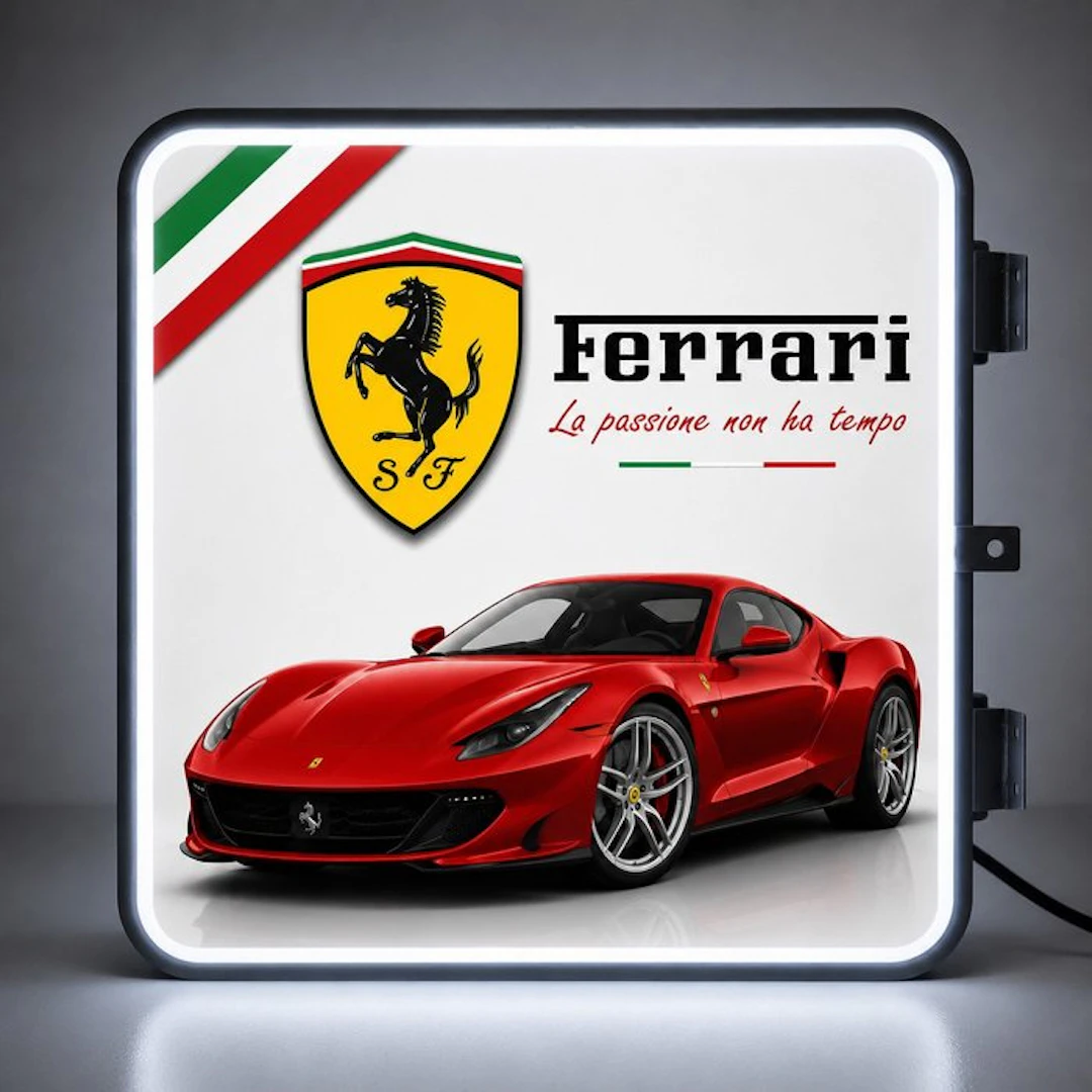 Sign - Ferrari - Insegna luminosa bifacciale a sospensione - 2026