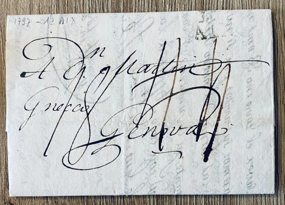 Spain 1796/1797 - Spain 1797 Madrid letter text via France: Aix