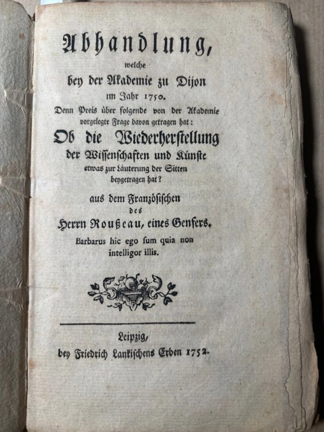Jean-Jacques Rousseau / Johann Daniel Titius (Tietz)...