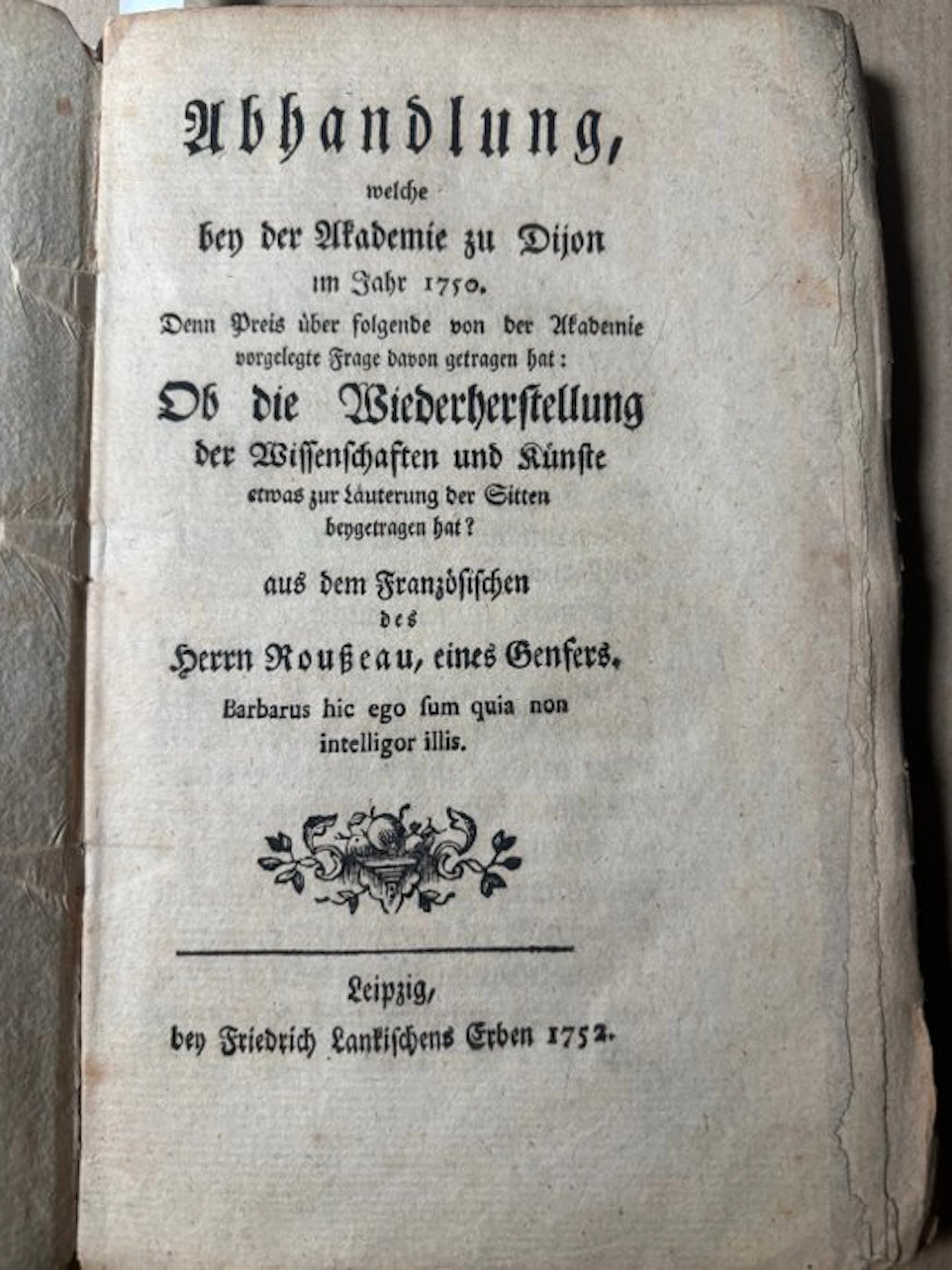 Jean-Jacques Rousseau / Johann Daniel Titius (Tietz)...
