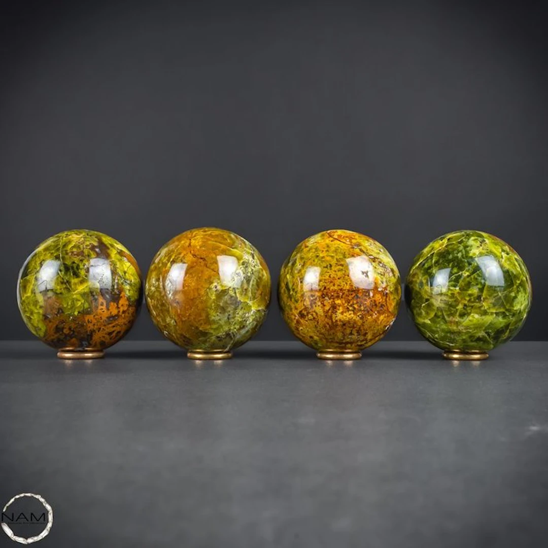 Green Opal Sphere Set – Vibrant energy in its perfected form- 1978.18 g - (4)