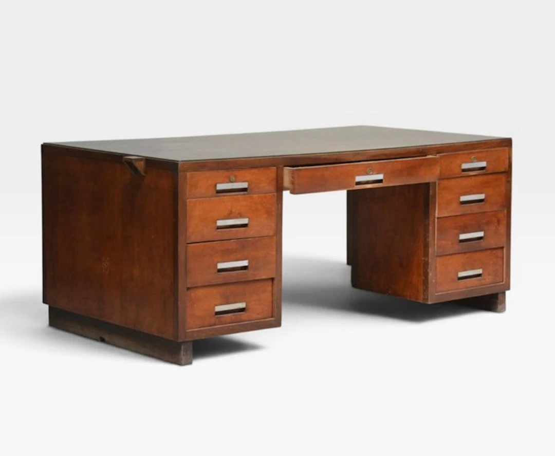 Writing desk - Wood, Metal, Glass - Center desk