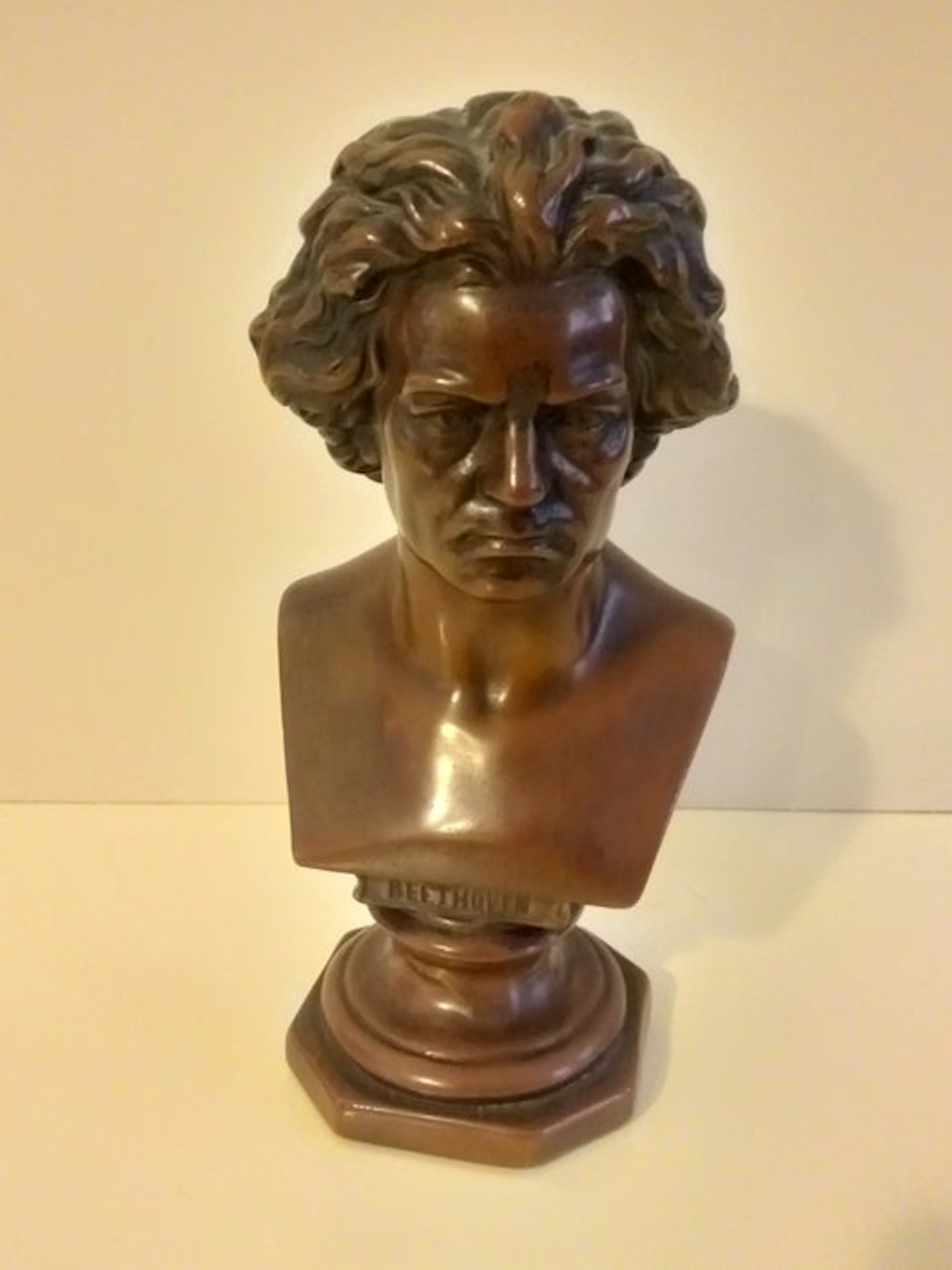 Statuette, Beethoven - 20 cm - Patinated bronze