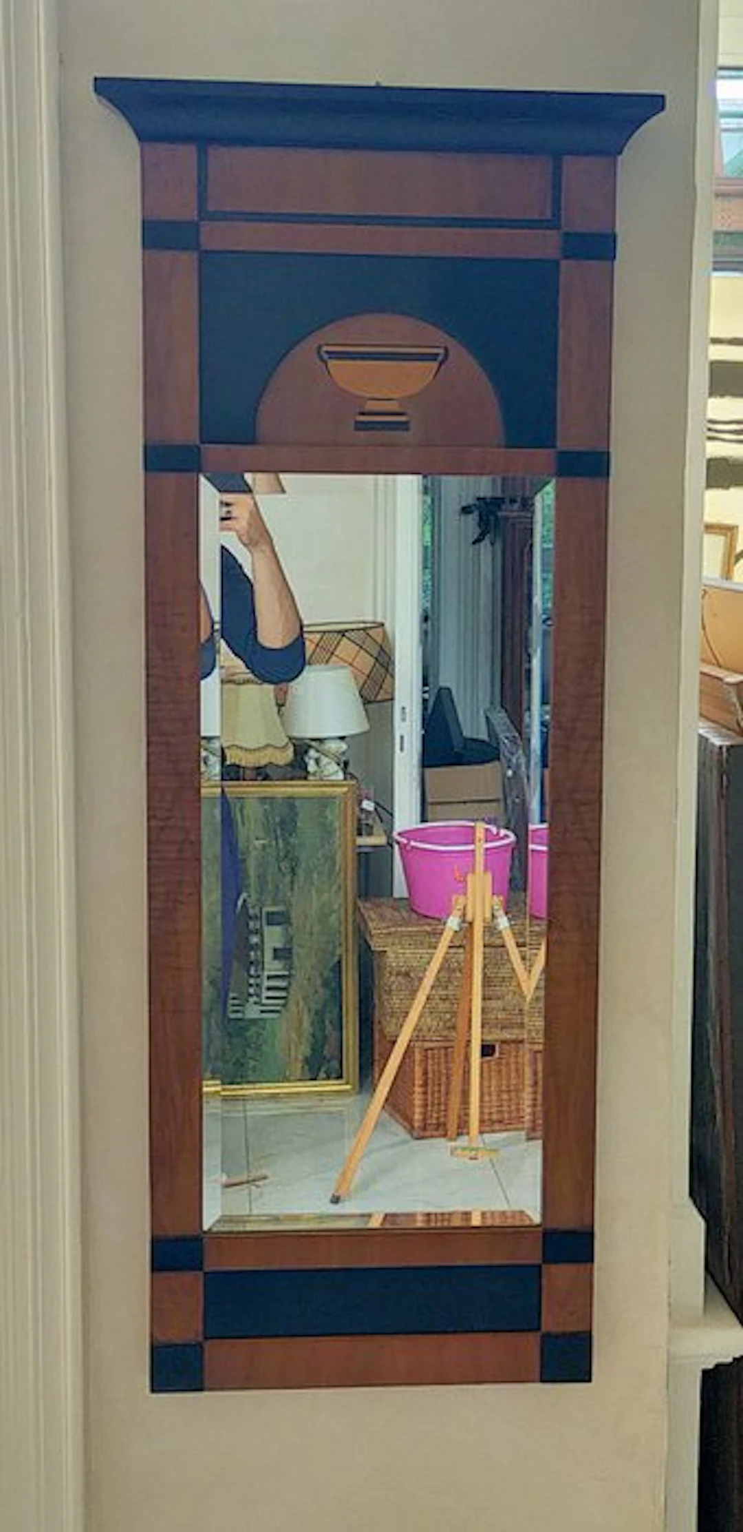Klassischer Biedermeier Wandspiegel – Edles Holz mit...